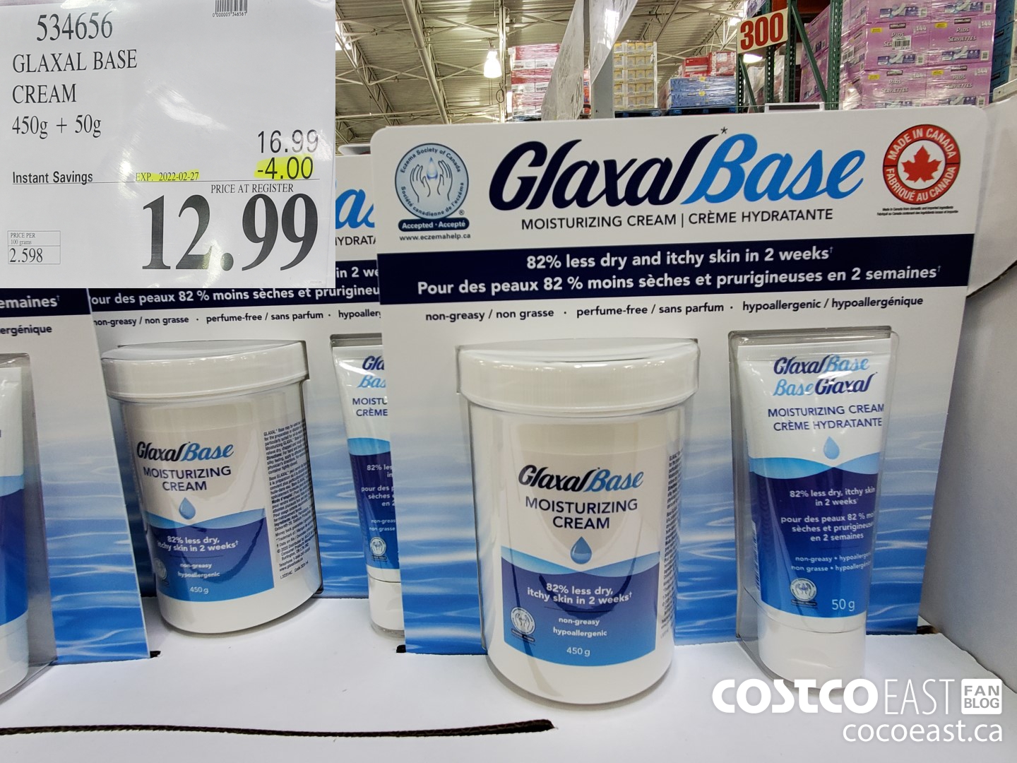 534656 GLAXAL BASE CREAM 450g + 50g ($4.00 INSTANT SAVINGS EXPIRES ON 2022-02-27) $12.99