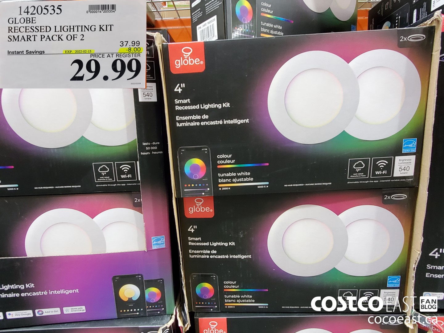 1420535 GLOBE RECESSED LIGHTING KIT SMART PACK OF 2 ($8.00 INSTANT SAVINGS EXPIRES ON 2022-02-15) $29.99