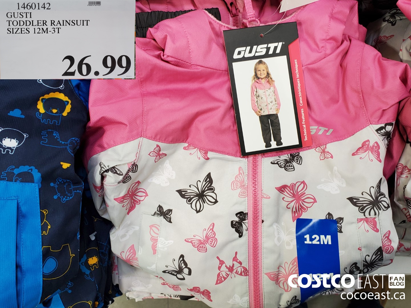 1460142 GUSTI TODDLER RAINSUIT SIZES 12M-3T $26.99