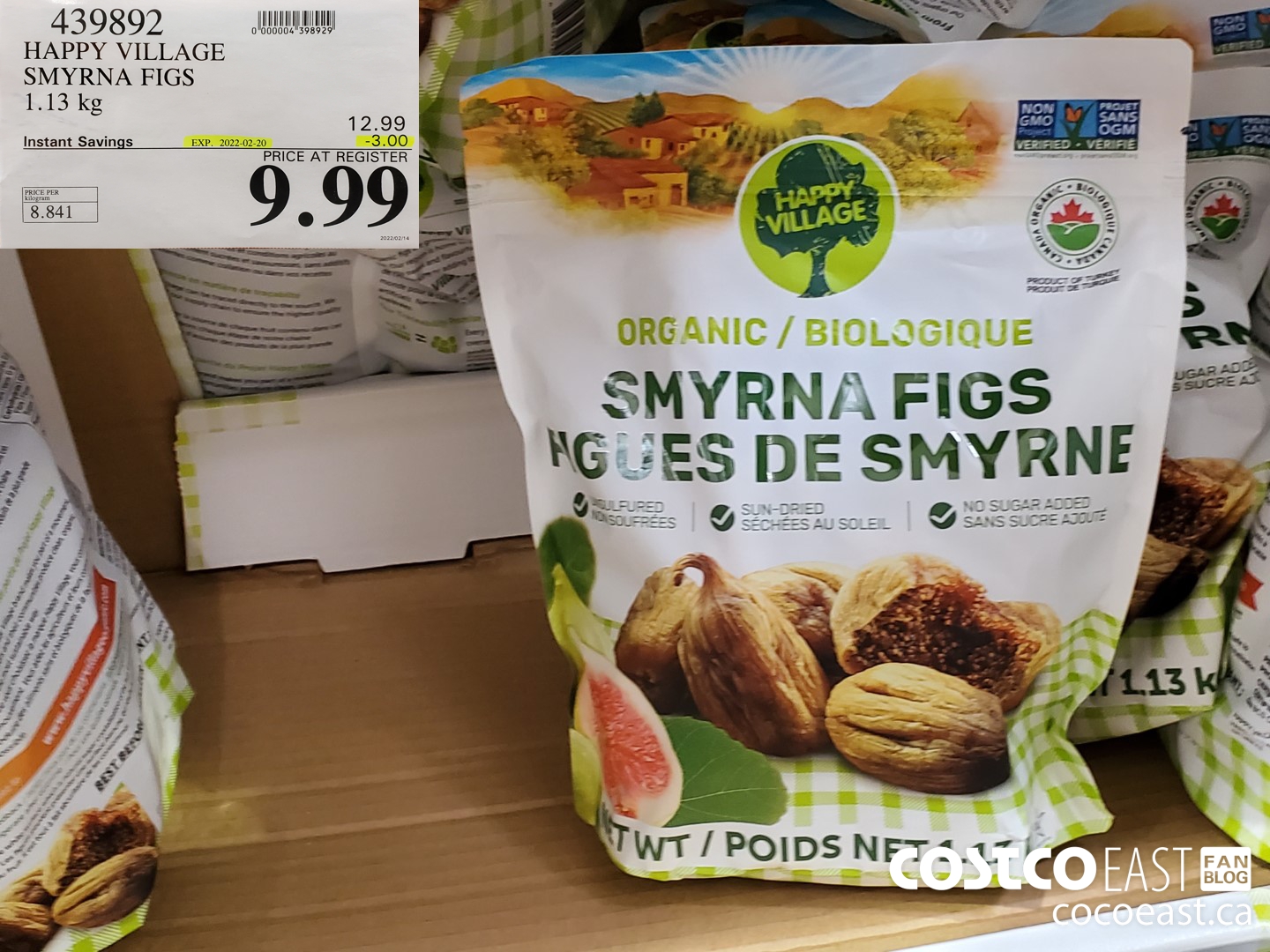 439892 HAPPY VILLAGE SMYRNA FIGS 1.13 kg ($3.00 INSTANT SAVINGS EXPIRES ON 2022-02-20) $9.99