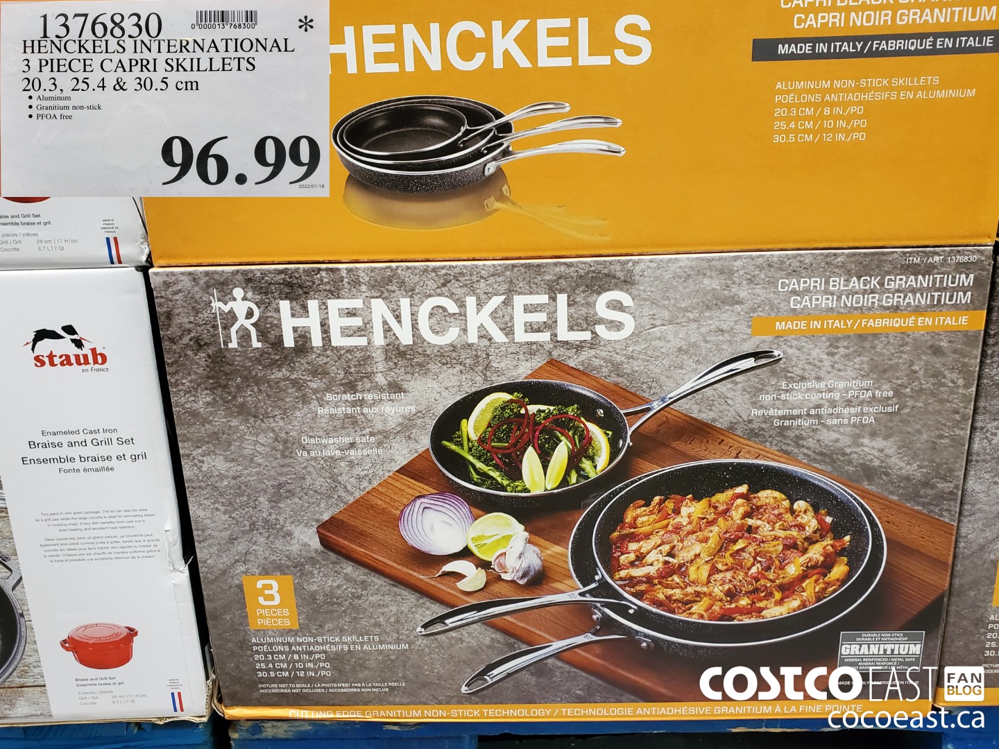 1376830 HENCKELS INTERNATIONAL 3 PIECE CAPRI SKILLETS 20.3, 25.4 & 30.5 cm $96.99