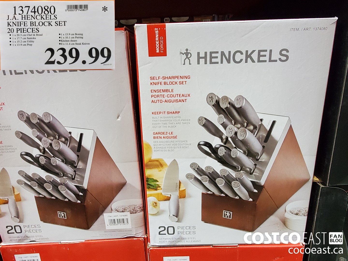 1374080 HENCKELS KNIFE BLOCK SET 20 PIECES  $239.99
