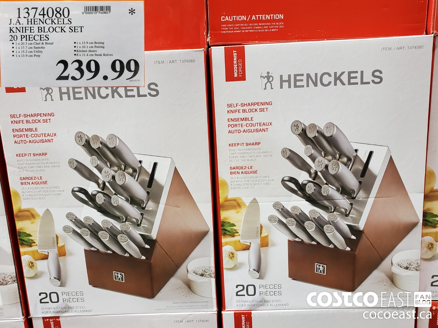 1374080 HENCKELS KNIFE BLOCK SET 20 PRICE  $239.99