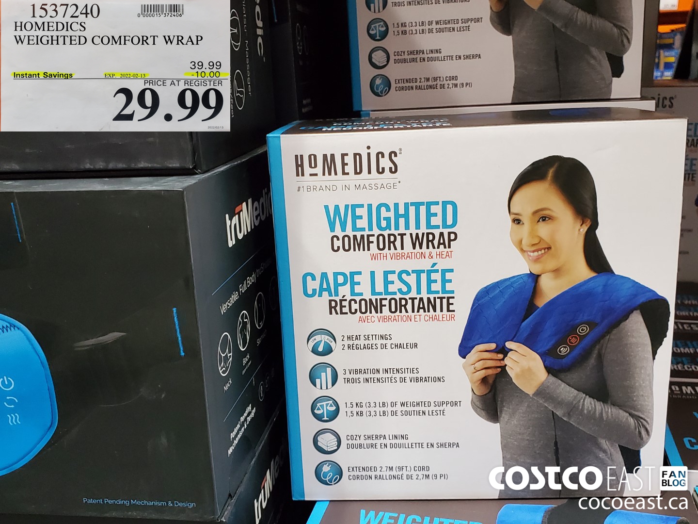 1537240 HOMEDICS WEIGHTED COMFORT WRAP ($10.00 INSTANT SAVINGS EXPIRES ON 2022-02-13) $29.99