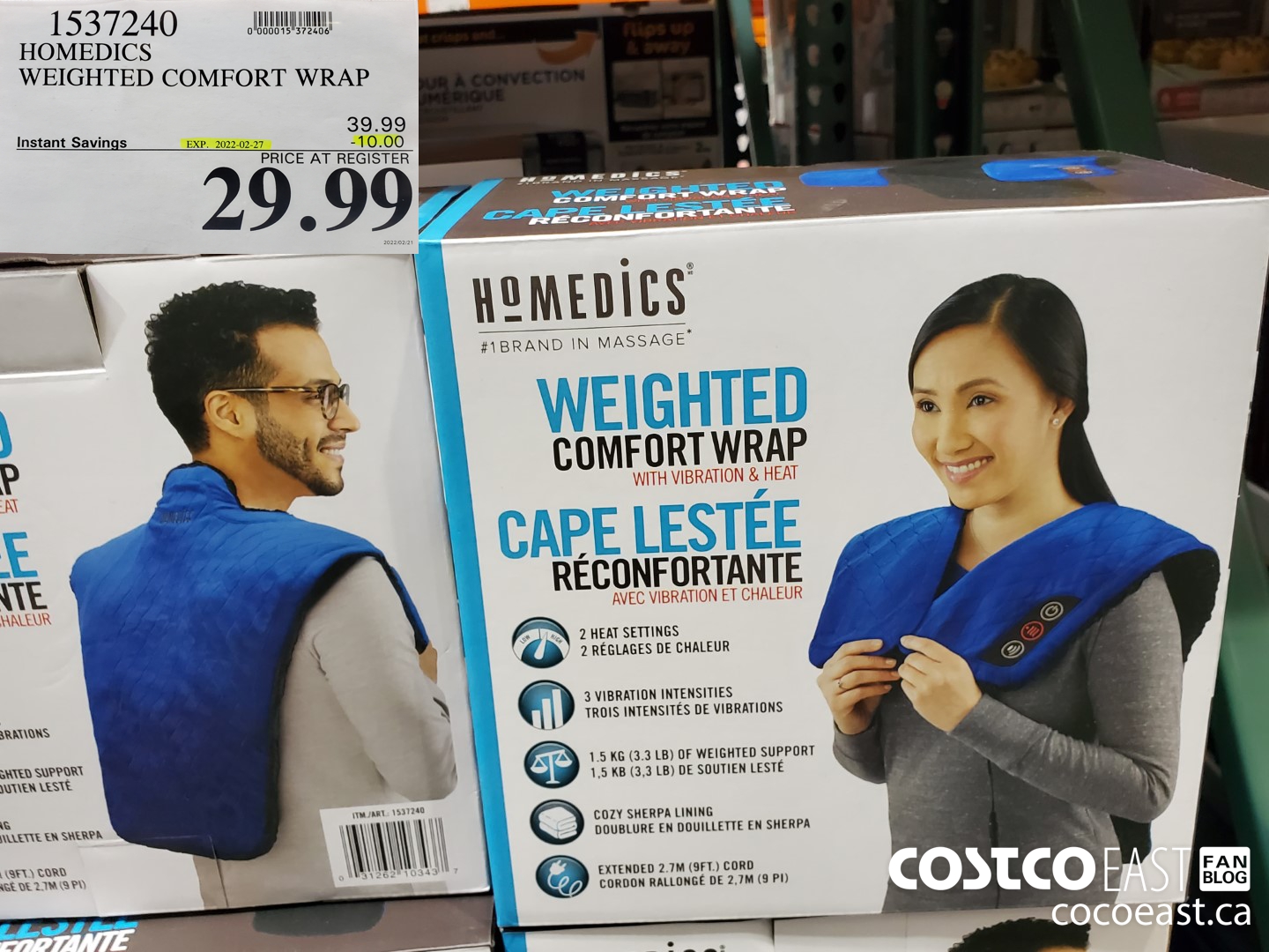 1537240 HOMEDICS WEIGHTED COMFORT WRAP ($10.00 INSTANT SAVINGS EXPIRES ON 2022-02-27) $29.99