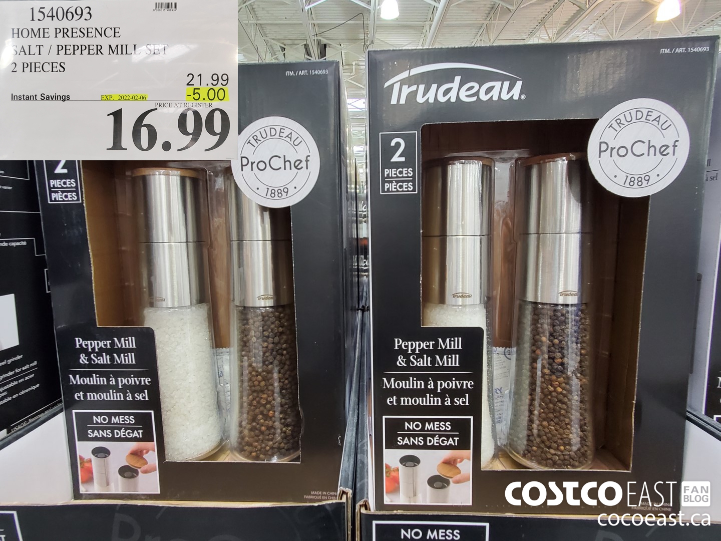 1540693 HOME PRESENCE SALT / PEPPER MILL SET 2 PIECES ($5.00 INSTANT SAVINGS EXPIRES ON 2022-02-06) $16.99