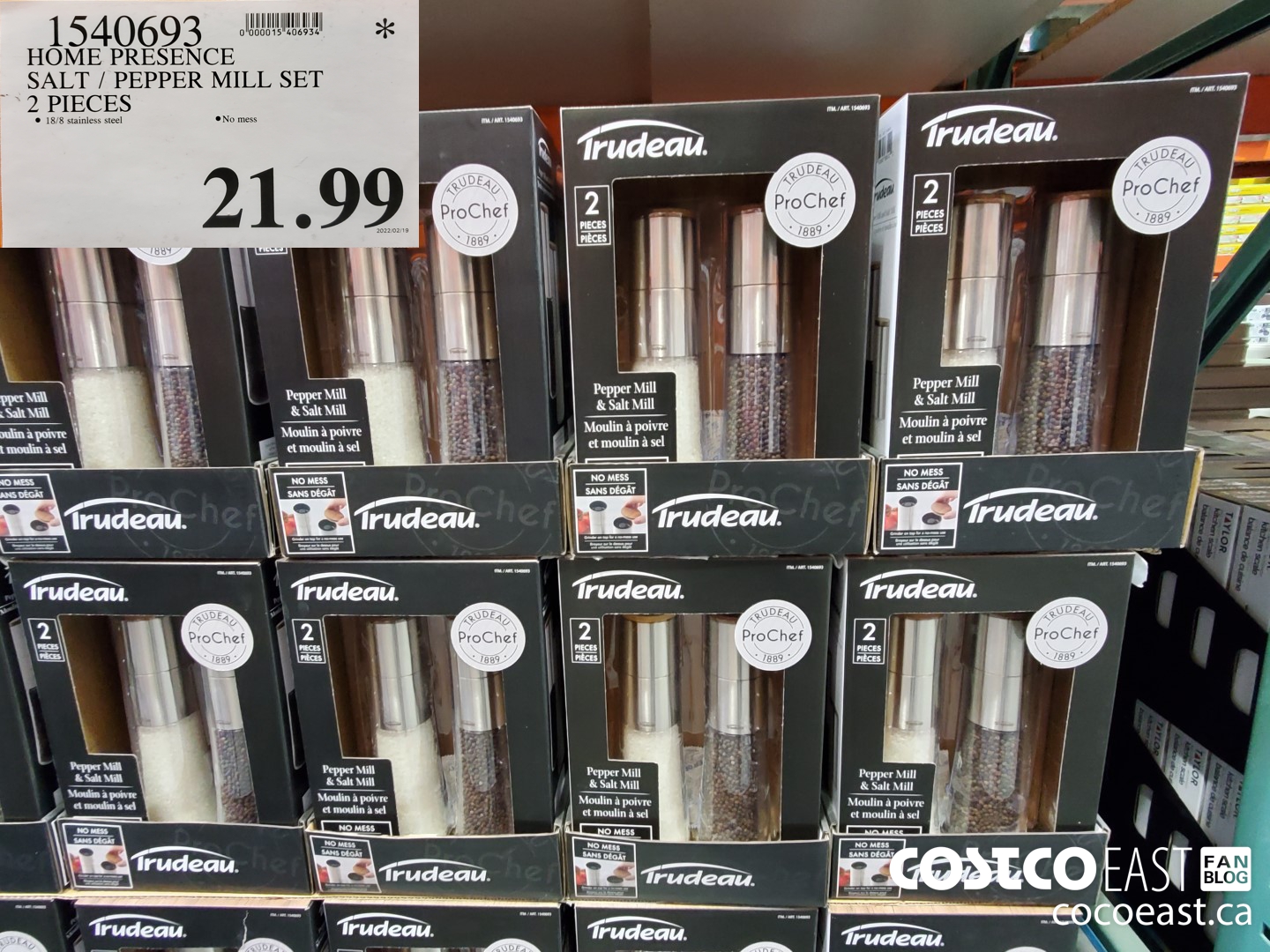 1540693 HOME PRESENCE SALT / PEPPER MILL SET 2 PIECES $21.99