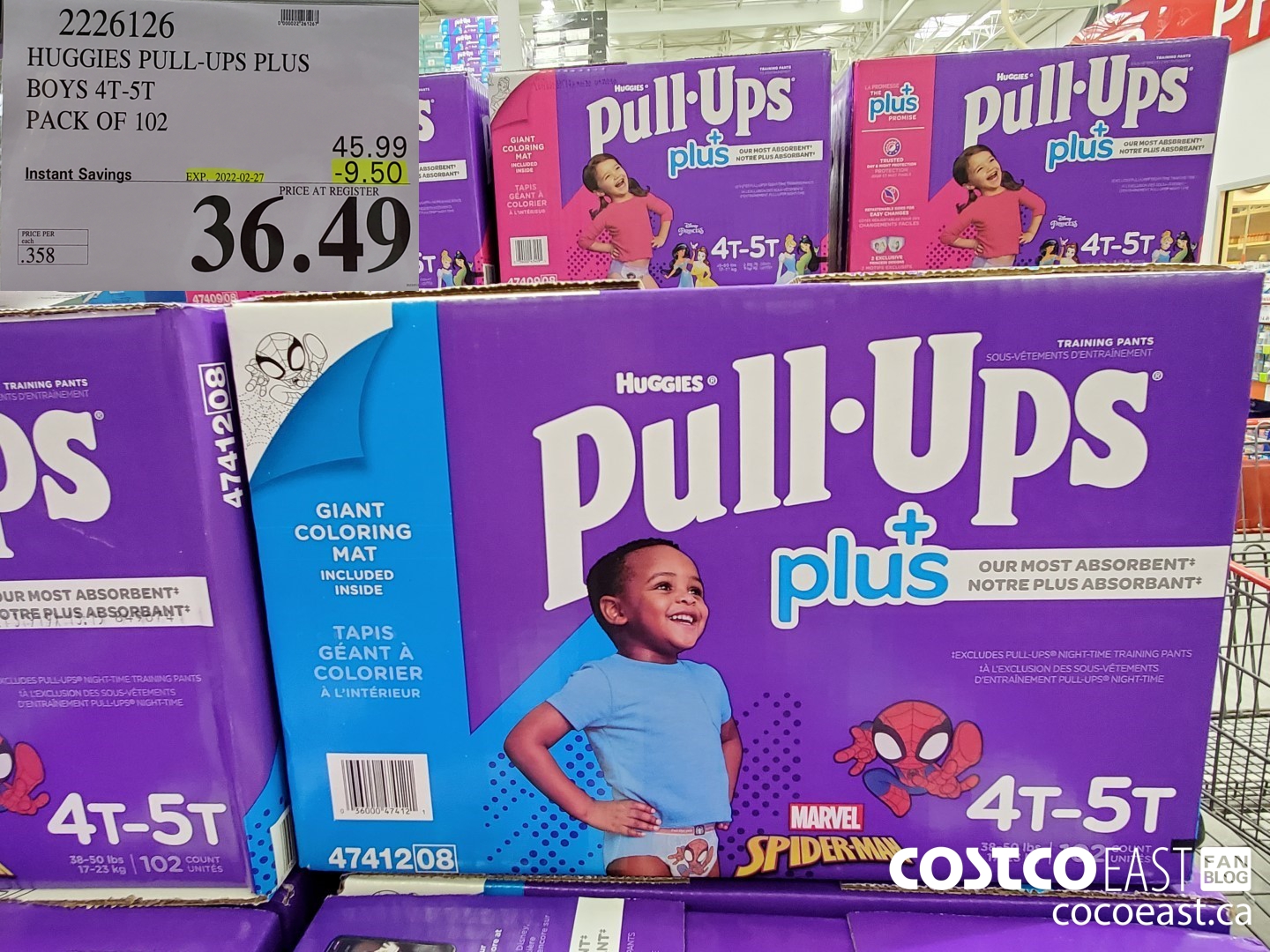 2226126 HUGGIES PULL-UPS PLUS BOYS 4T-5T PACK OF 102 ($9.50 INSTANT SAVINGS EXPIRES ON 2022-02-27) $36.49