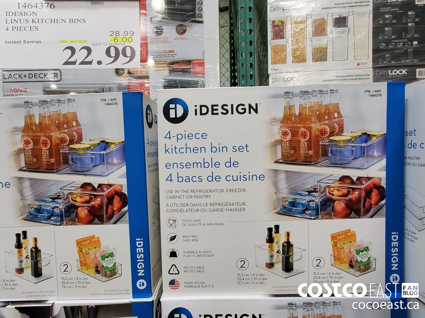 1464376 IDESIGN LINUS KITCHEN BINS 4 PIECES ($6.00 INSTANT SAVINGS EXPIRES ON 2022-02-20) $22.99