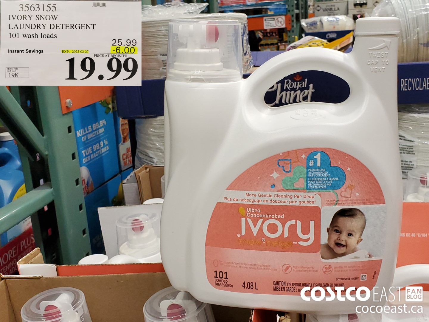 3563155 IVORY SNOW LAUNDRY DETERGENT 101 WASH LOADS ($6.00 INSTANT SAVINGS EXPIRES ON 2022-02-27) $19.99