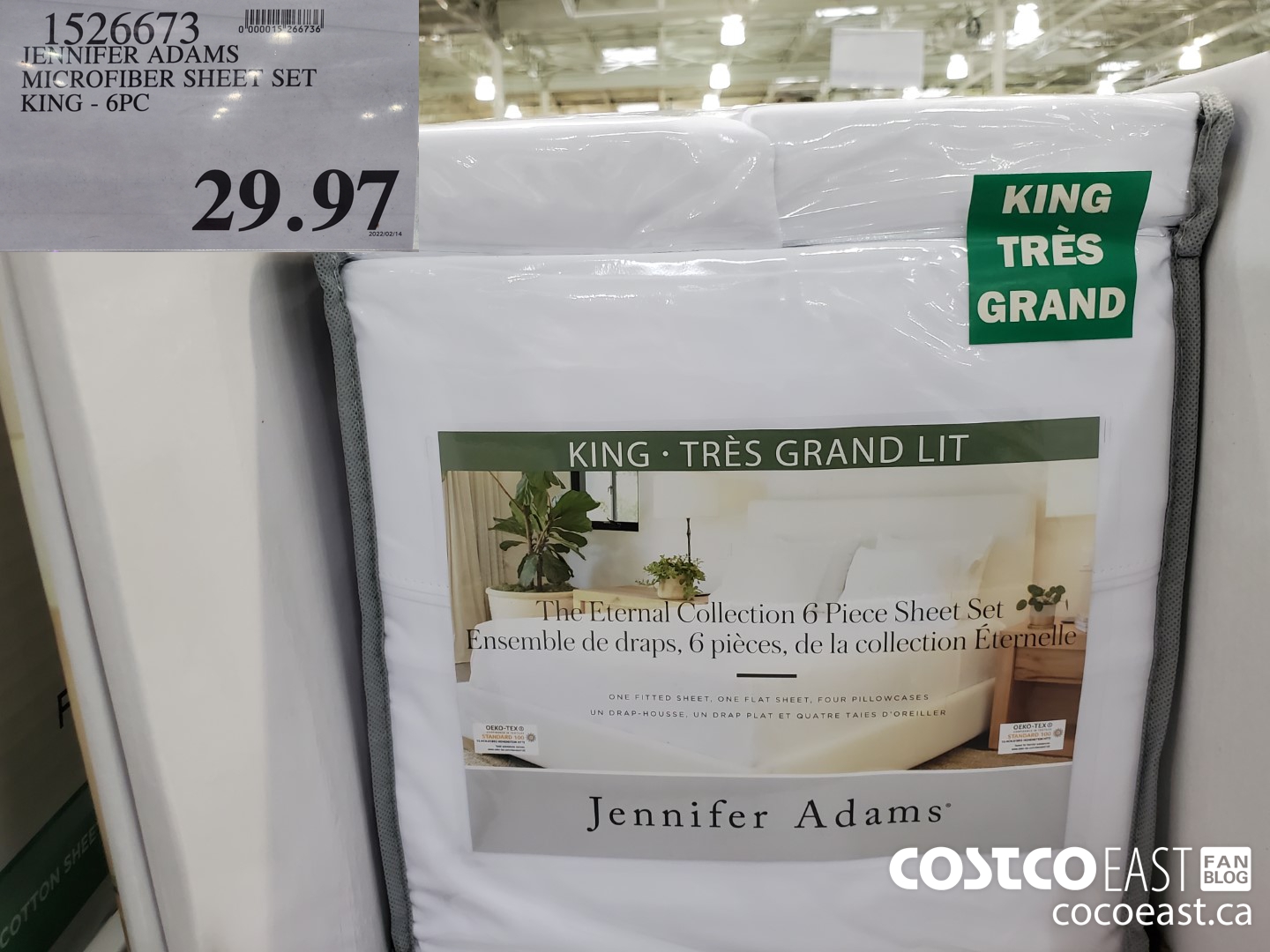 1526673 JENNIFER ADAMS MICROFIBER SHEET SET KING - 6PC $29.97
