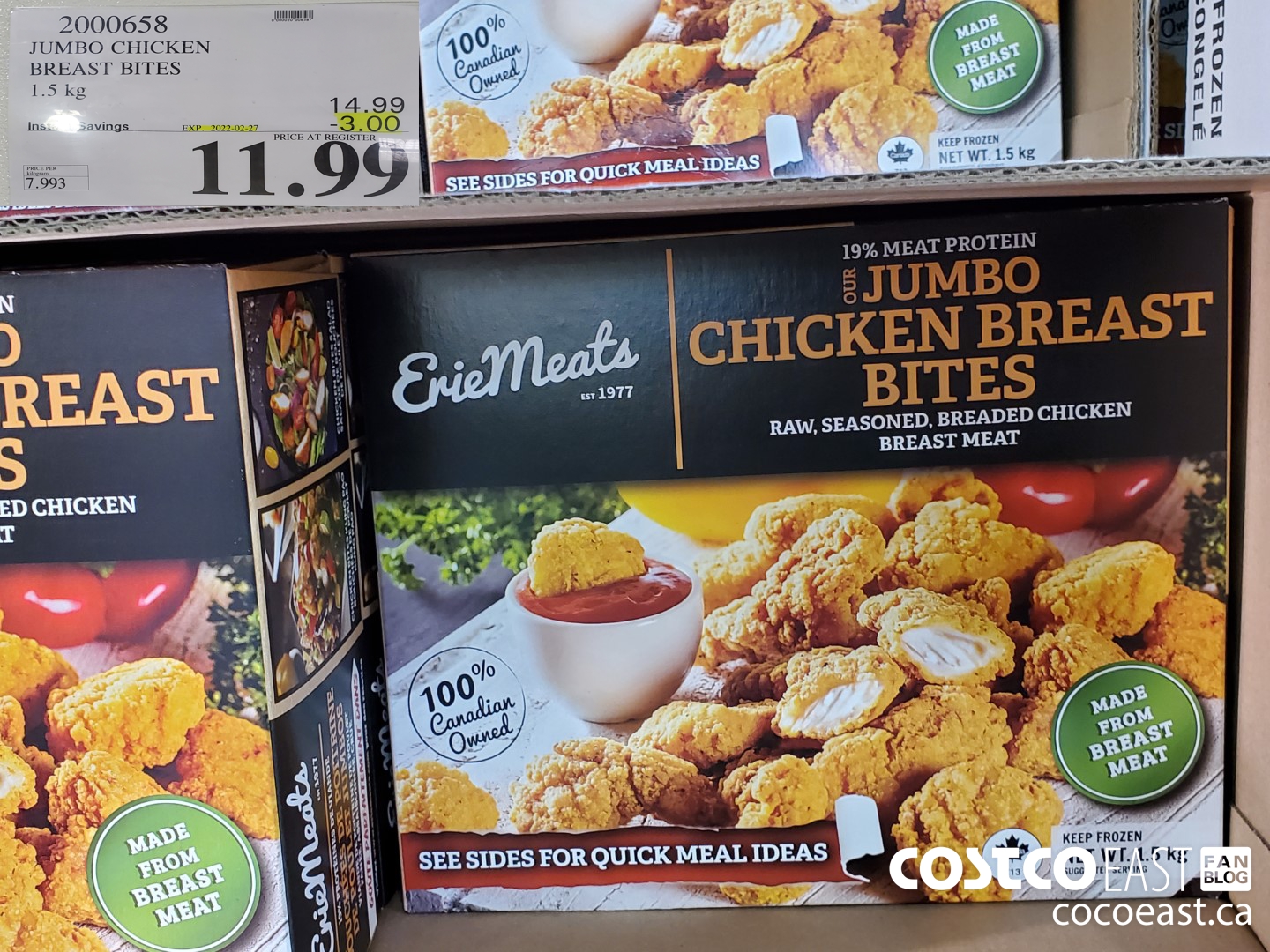 2000658 JUMBO CHICKEN BREAST BITES 1.5 KG ($3.00 INSTANT SAVINGS EXPIRES ON 2022-02-27) $11.99