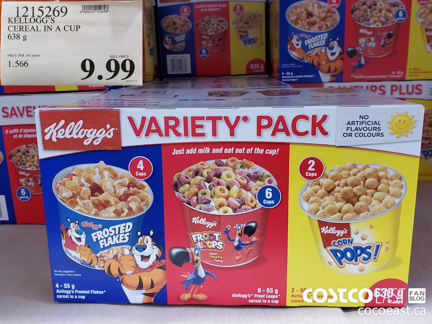 1215269 KELLOGG'S CEREAL IN A CUP 638 G $9.99