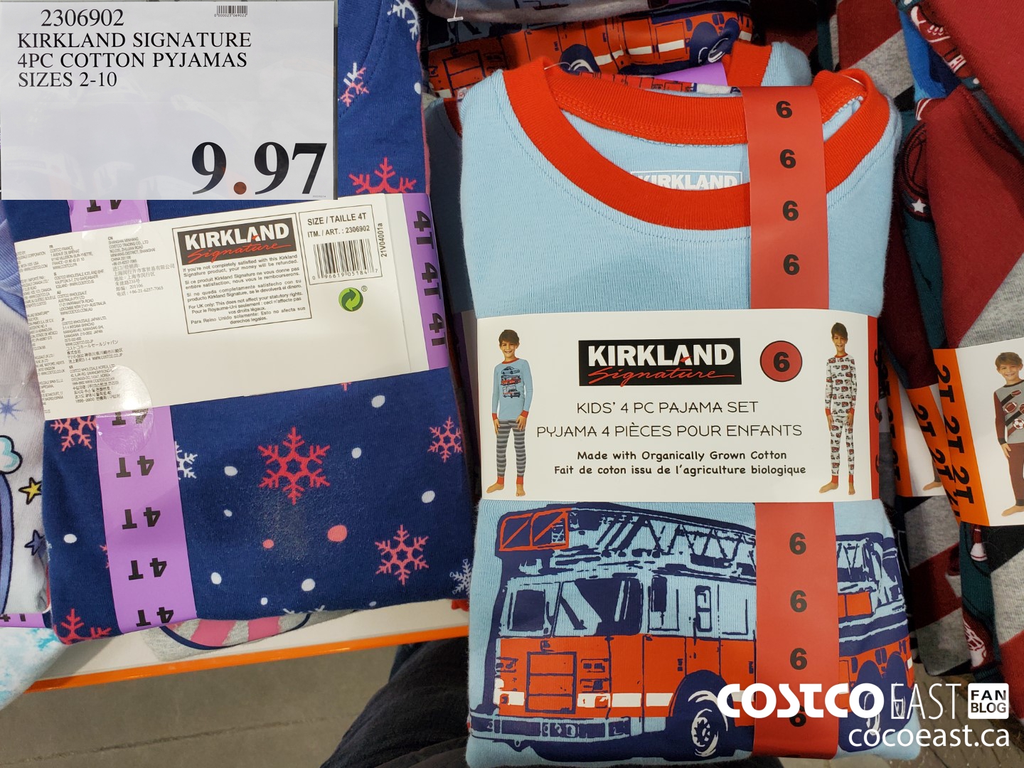 2306902 KIRKLAND SIGNATURE 4PC COTTON PYJAMAS SIZES 2-10  $9.97