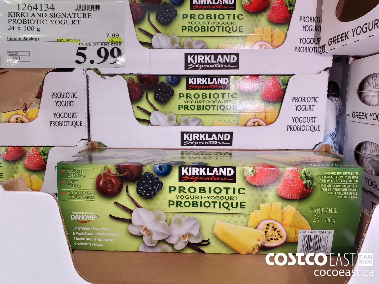 1264134 KIRKLAND SIGNATURE PROBIOTIC YOGURT 24 x 100 g ($2.00 INSTANT SAVINGS EXPIRES ON 2022-02-13) $5.99