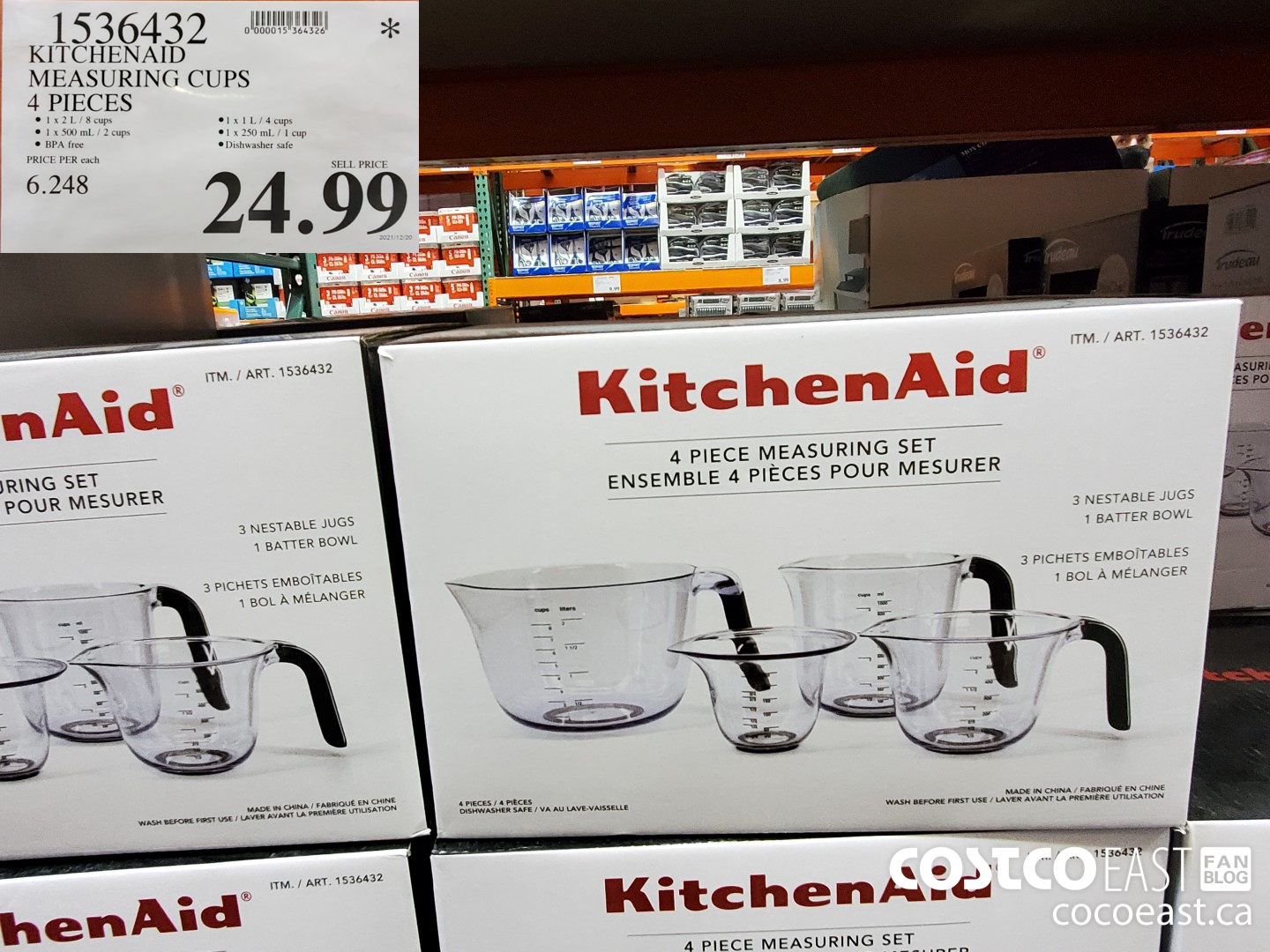1536432 KITCHENAID MEASURING CUPS 4 PIECES $24.99