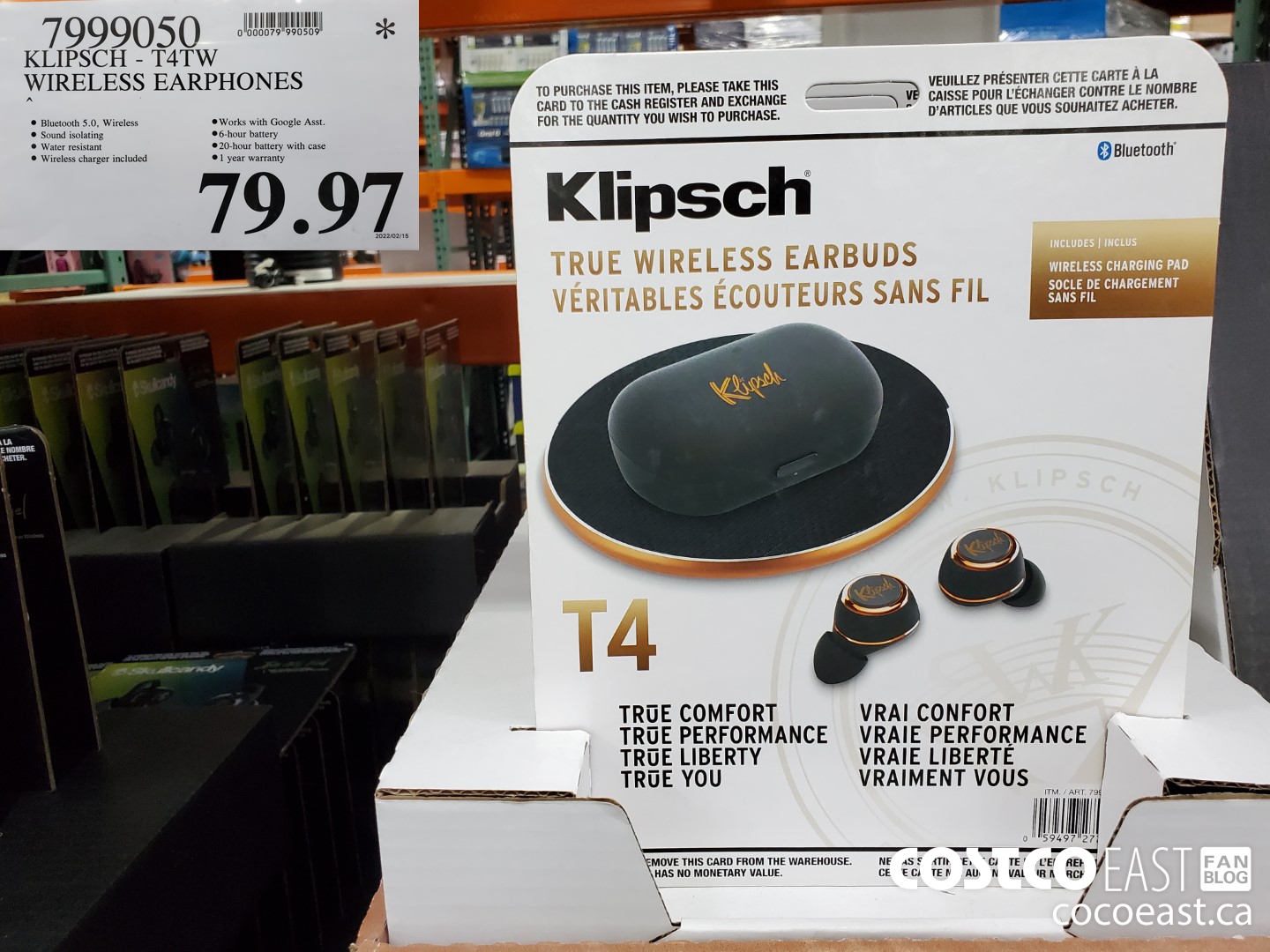 7999050 KLIPSCH - T4TW WIRELESS EARPHONES $79.97