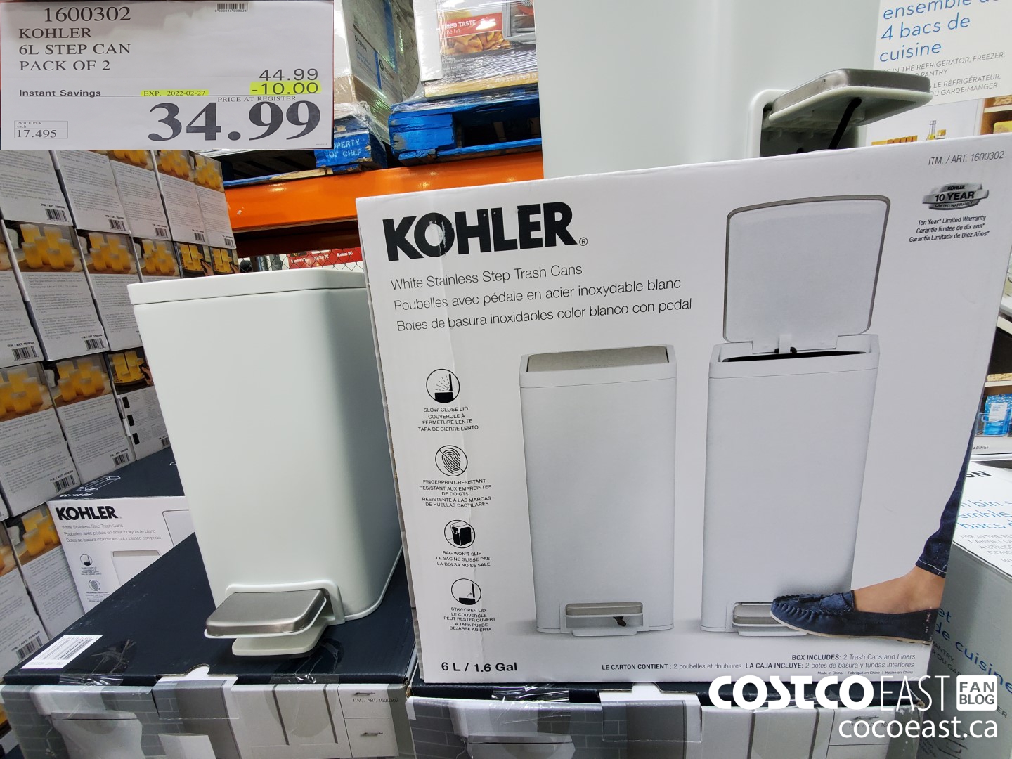 1600302 KOHLER 6L STEP CAN PACK OF 2 ($10.00 INSTANT SAVINGS EXPIRES ON 2022-02-27) $34.99