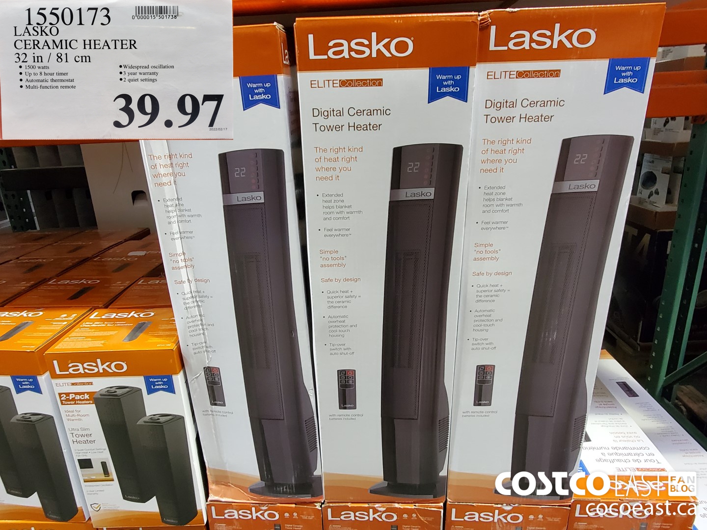 1550173 LASKO CERAMIC HEATER 32 IN / 81 CM $39.97
