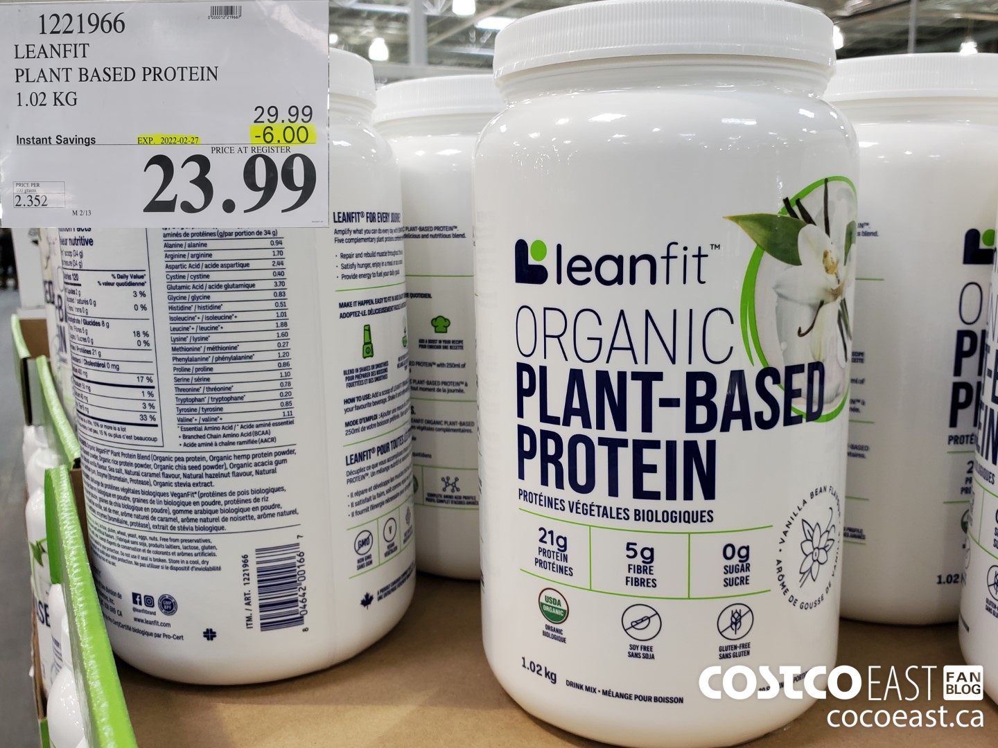 1221966 LEANFIT COMPLETEGREEN ORGANIC VANILLA BEAN ($6.00 INSTANT SAVINGS EXPIRES ON 2022-02-27) $23.99