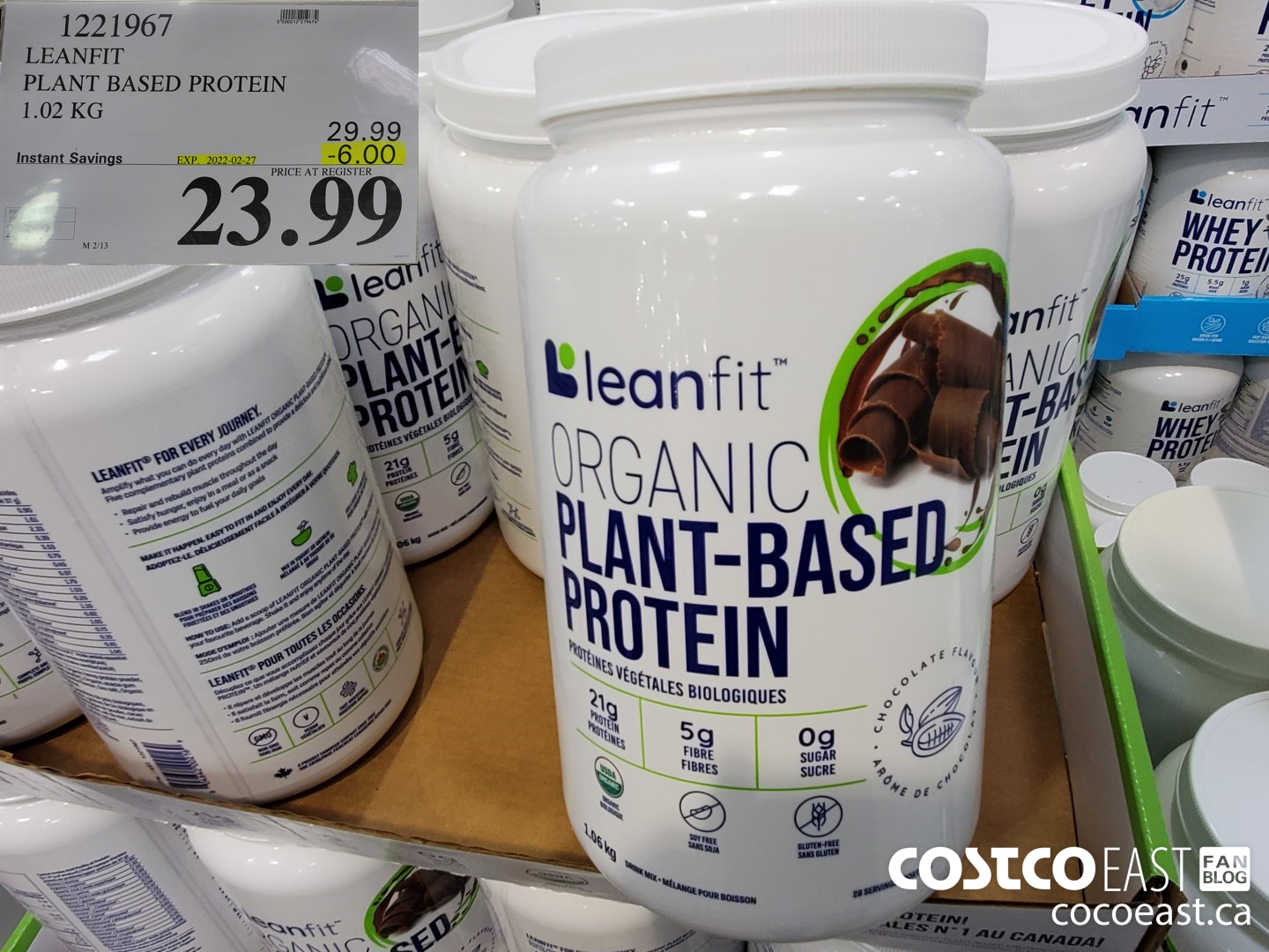 1221967 LEANFIT PLANT BASED PROTEIN 1.02 KG ($6.00 INSTANT SAVINGS EXPIRES ON 2022-02-27) $23.99