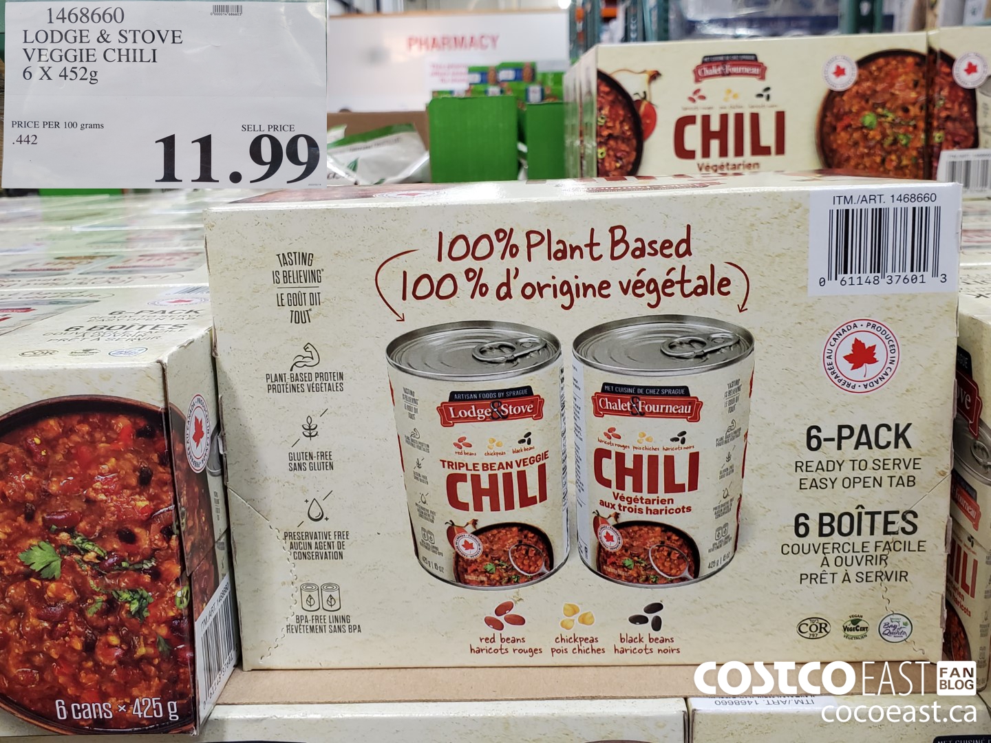 1468660 LODGE & STOVE VEGGIE CHILI 6 X 452G $11.99