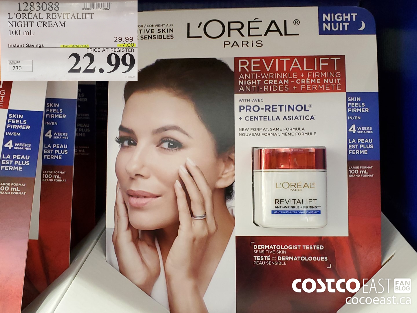 1283088 L'OREAL REVITALIFT NIGHT CREAM 100 mL ($7.00 INSTANT SAVINGS EXPIRES ON 2022-02-20) $22.99
