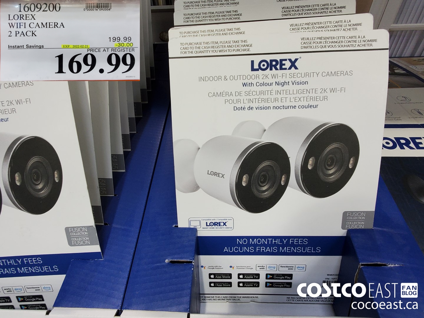 1609200 LOREX WIFI CAMERA 2 PACK ($30.00 INSTANT SAVINGS EXPIRES ON 2022-02-21) $169.99