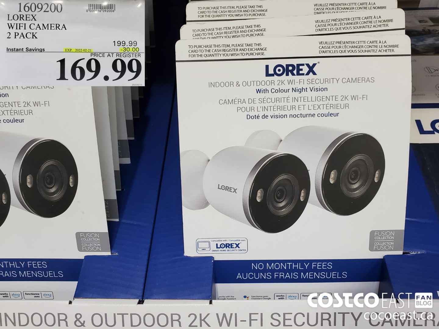 1609200 LOREX WIFI CAMERA 2 PACK ($30.00 INSTANT SAVINGS EXPIRES ON 2022-02-21) $169.99