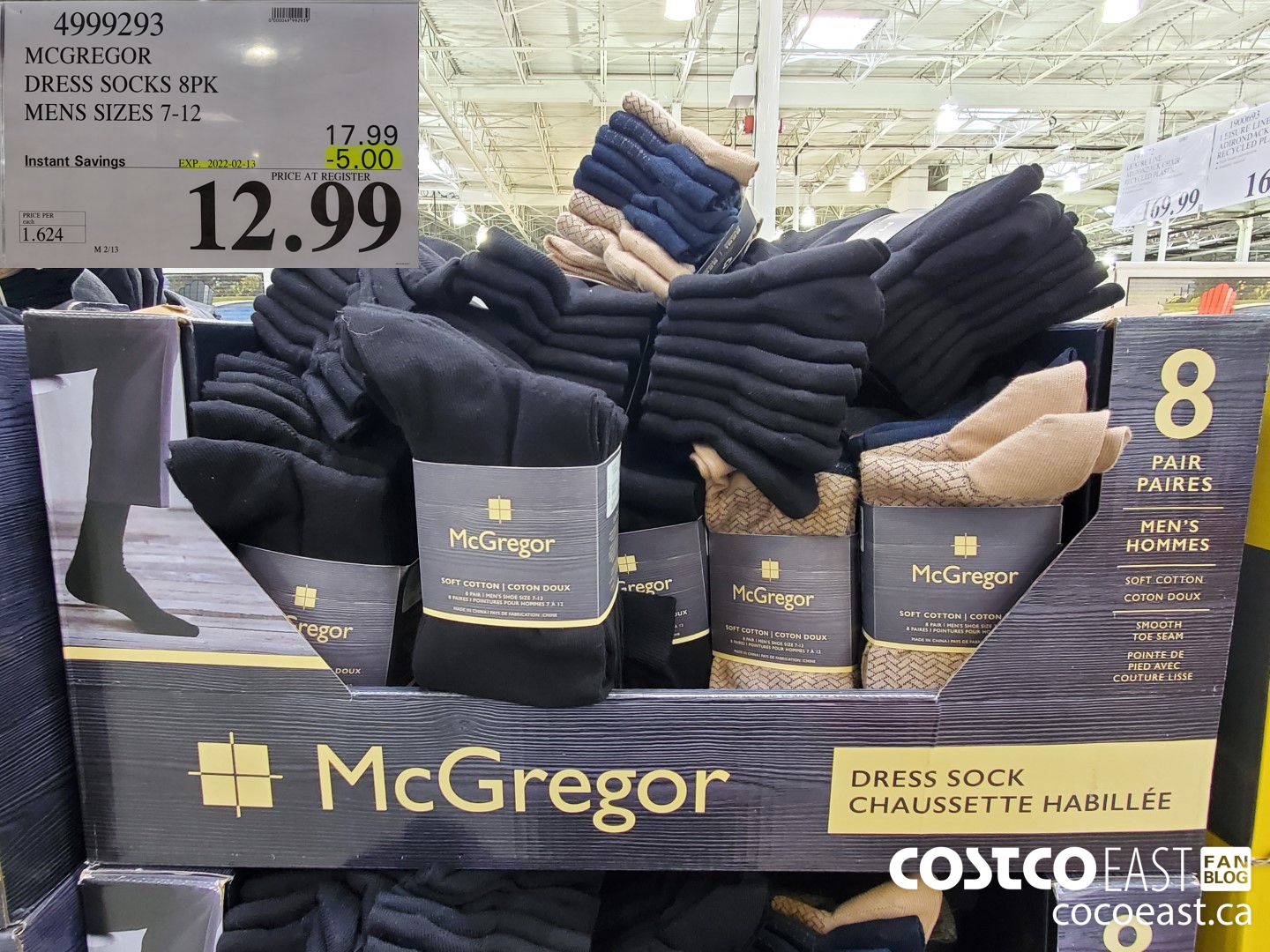 4999293 MCGREGOR DRESS SOCKS 8PK MENS SIZES 7-12 ($5.00 INSTANT SAVINGS EXPIRES ON 2022-02-13) $12.99