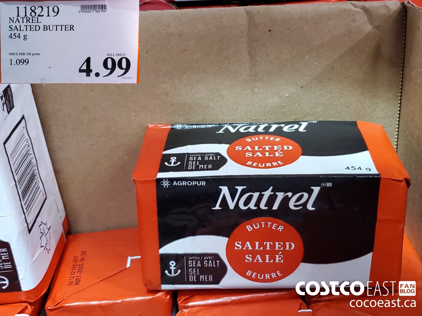 118219 NATREL SALTED BUTTER 454 G $4.99