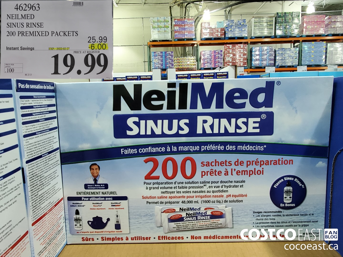 462963 NEILMED SINUS RINSE 200 PREMIXED PACKETS ($6.00 INSTANT SAVINGS EXPIRES ON 2022-02-27) $19.99