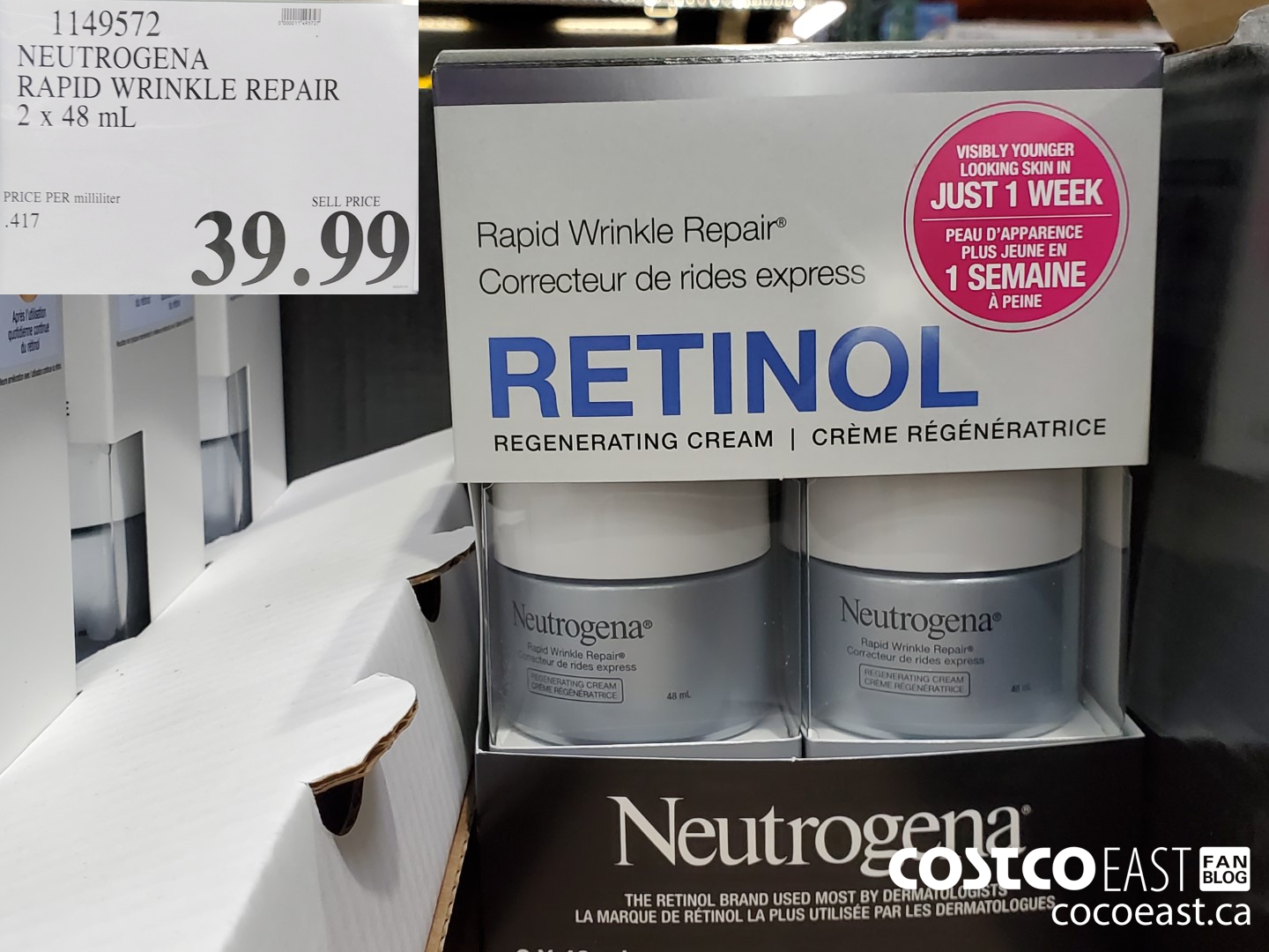 1149572 NEUTROGENA RAPID WRINKLE REPAIR 2 X 48 ML $39.99