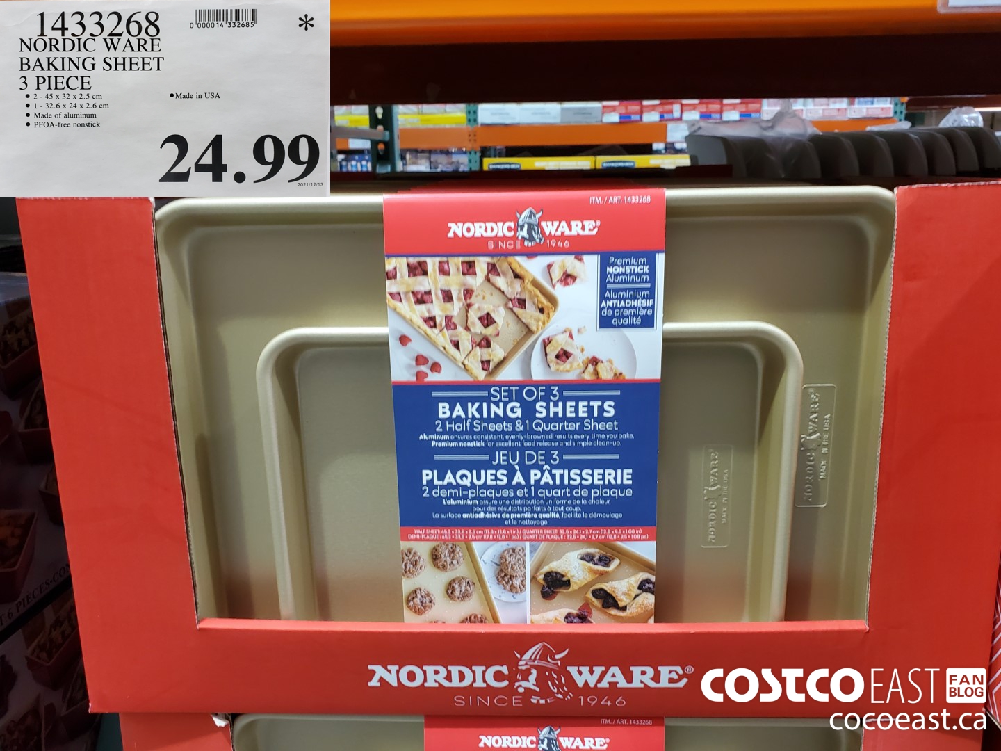 1433268 NORDIC WARE BAKING SHEET 3 PIECE $24.99