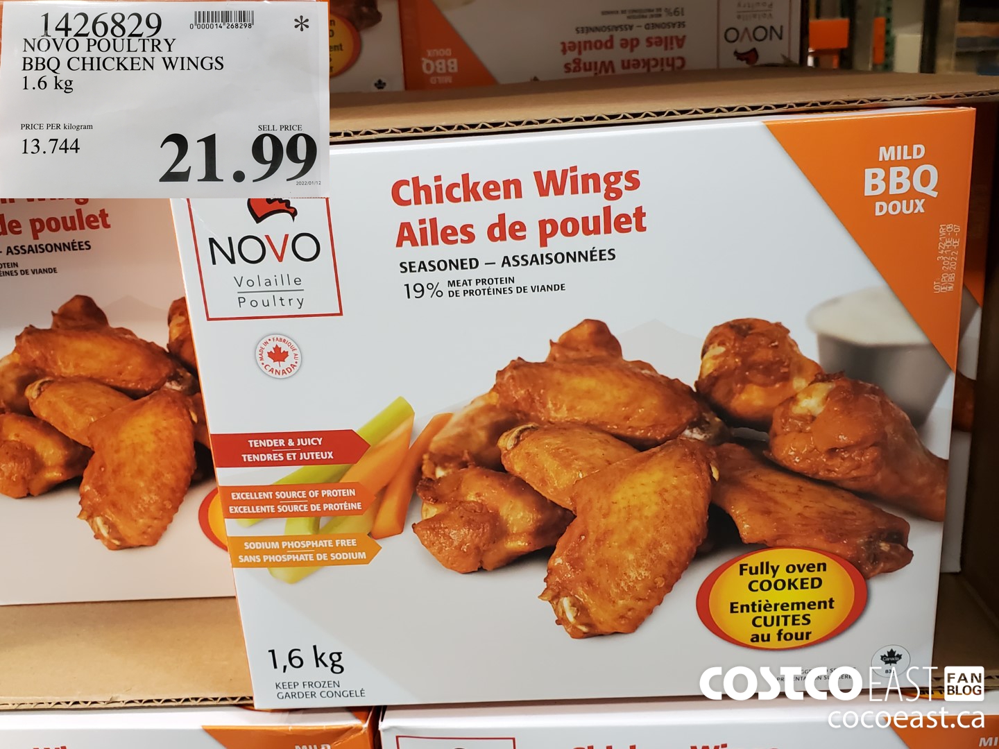 1426829 NOVO POULTRY BBQ CHICKEN WINGS 1.6 kg $21.99
