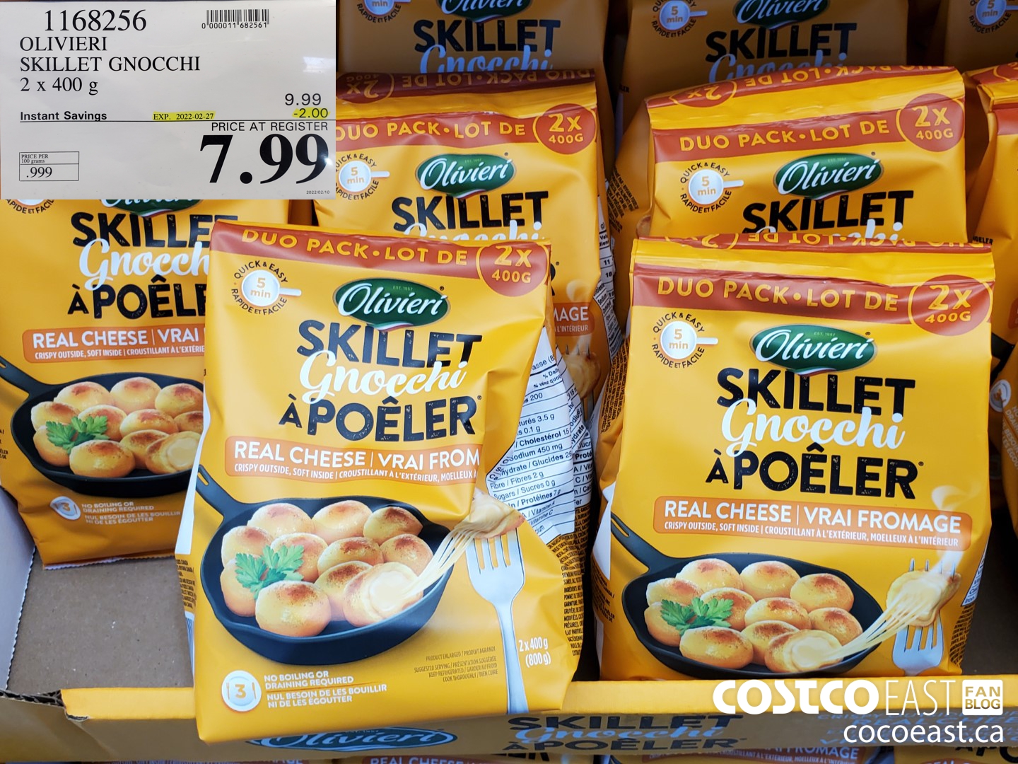1168256 OLIVIERI SKILLET GNOCCHI 2 x 400 ($2.00 INSTANT SAVINGS EXPIRES ON 2022-02-27) $7.99