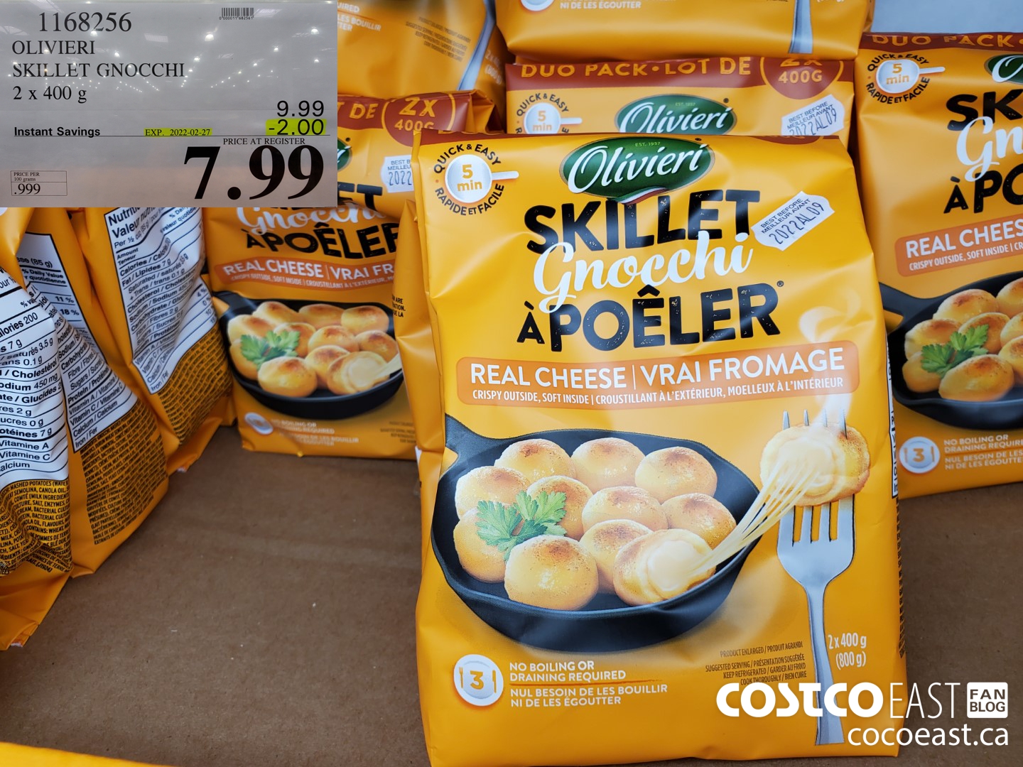 1168256 OLIVIERI SKILLET GNOCCHI 2 x 400 ($2.00 INSTANT SAVINGS EXPIRES ON 2022-02-27) $7.99