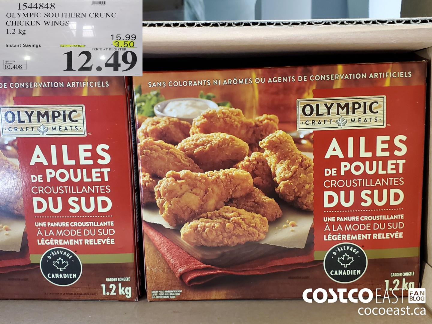 1544848 OLYMPIC SOUTHERN CRUNCH CHICKEN WINGS 1.2 kg ($3.50 INSTANT SAVINGS EXPIRES ON 2022-02-06) $12.49