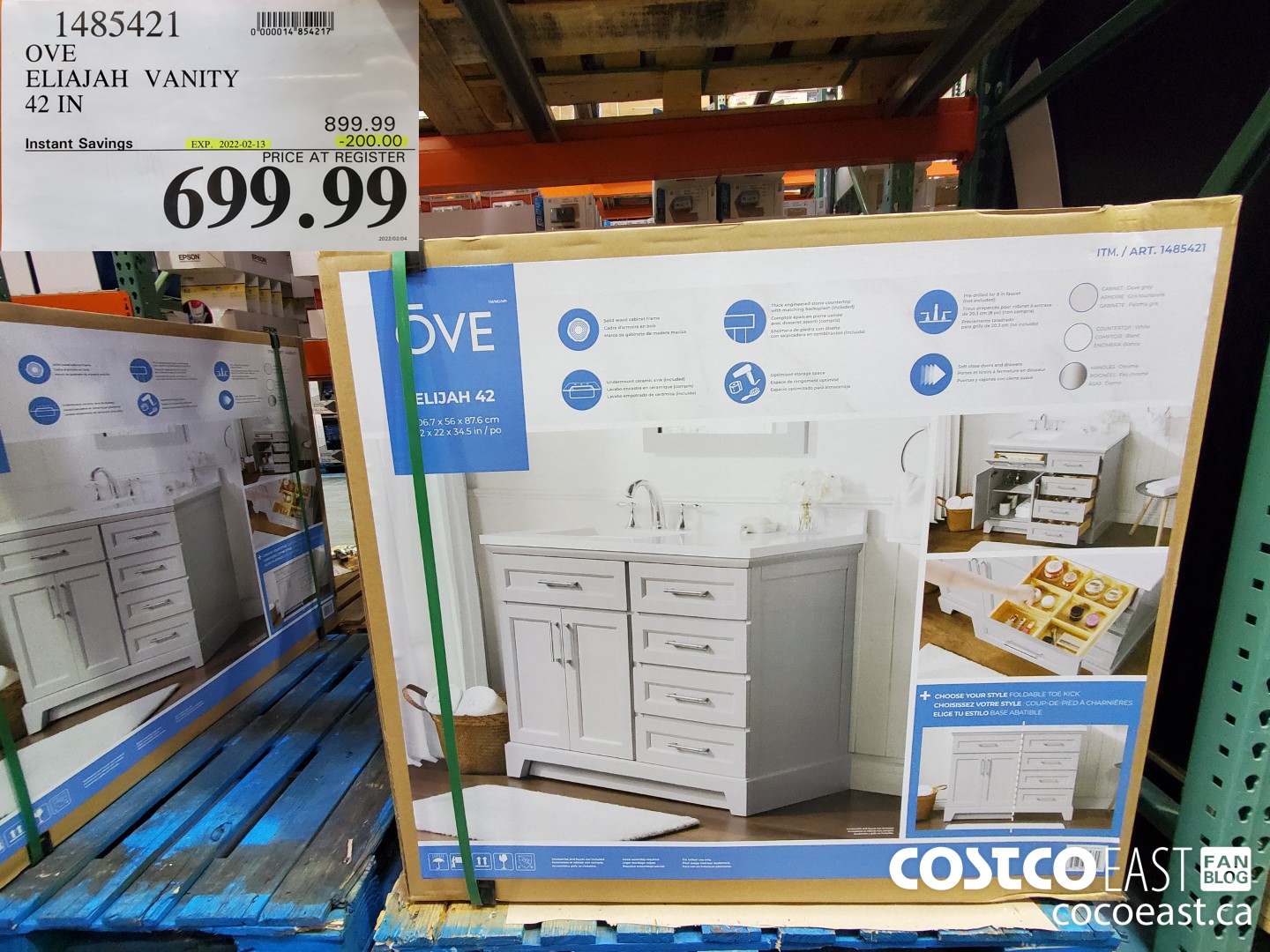 1485421 OVE ELIAJAH VANITY 42 IN ($200.00 INSTANT SAVINGS EXPIRES ON 2022-02-13) $699.99