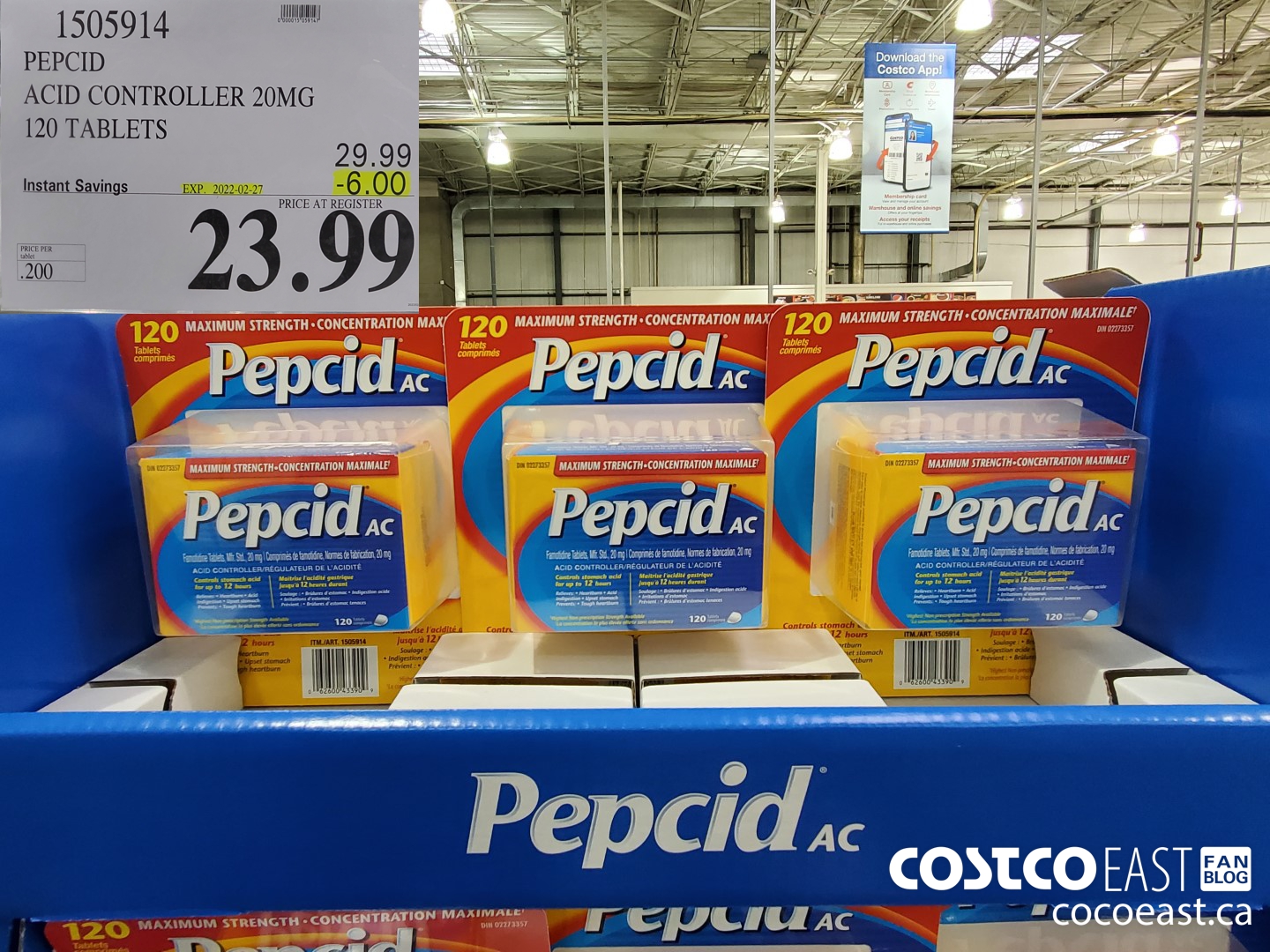 1505914 PEPCID ACID CONTROLLER 20MG 120 TABLETS ($6.00 INSTANT SAVINGS EXPIRES ON 2022-02-27) $23.99