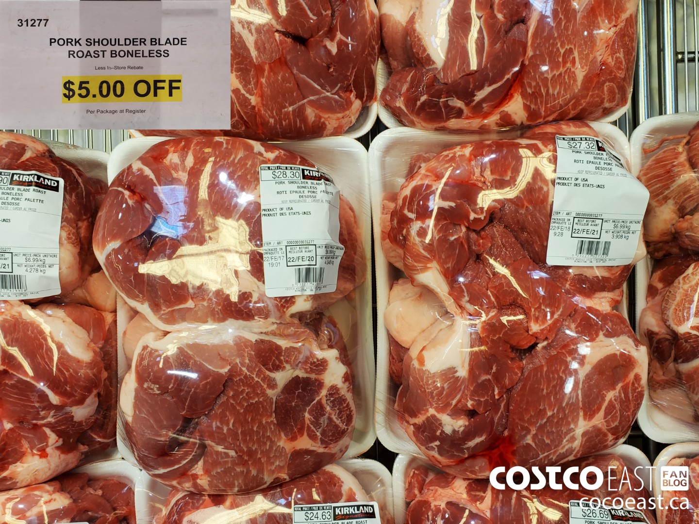 31277 PORK SHOULDER BLADE ROAST BONELESS ($5.00 INSTANT SAVINGS)