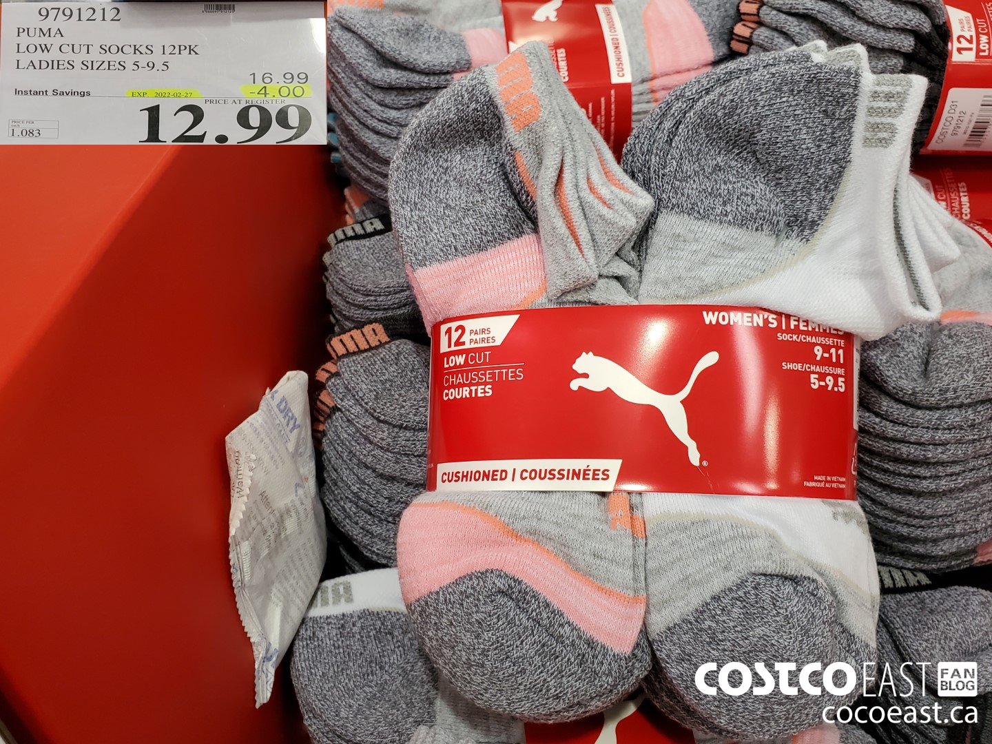 9791212 PUMA LOW CUT SOCKS 12PK LADIES SIZES 5-9.5 ($4.00 INSTANT SAVINGS EXPIRES ON 2022-02-27) $12.99