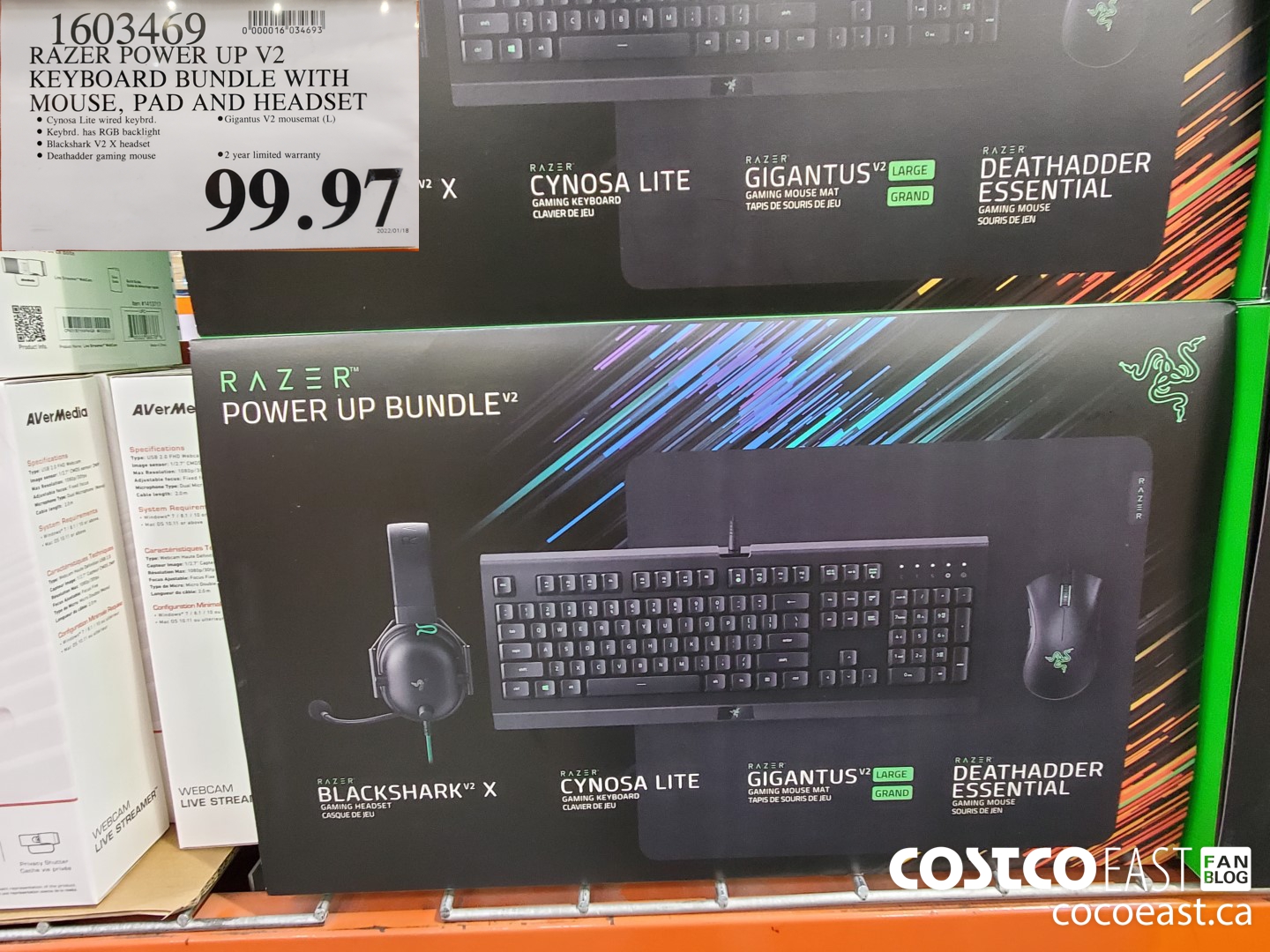 1603469 RAZER POWER UP V2 KEYBOARD BUNDLE WITH MOUSE, PAD AND HEADSET  $99.97