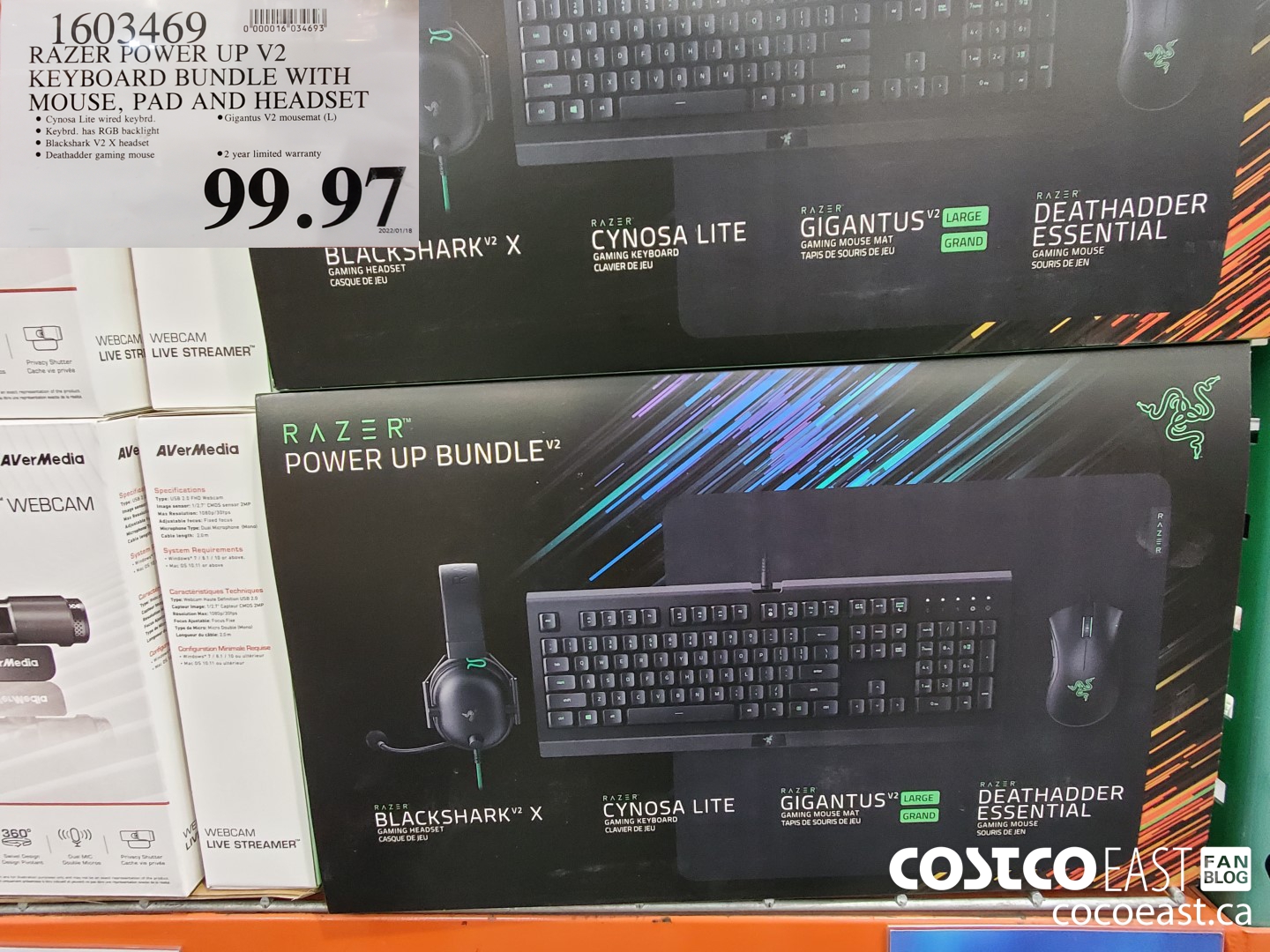 1603469 RAZER POWER UP V2 KEYBOARD BUNDLE WITH MOUSE, PAD AND HEADSET  $99.97