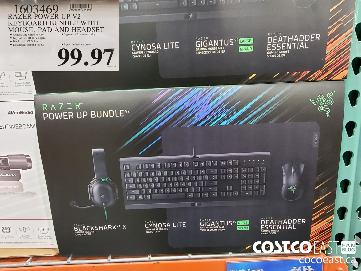 1603469 RAZER POWER UP V2 KEYBOARD BUNDLE WITH MOUSE, PAD AND HEADSET  $99.97