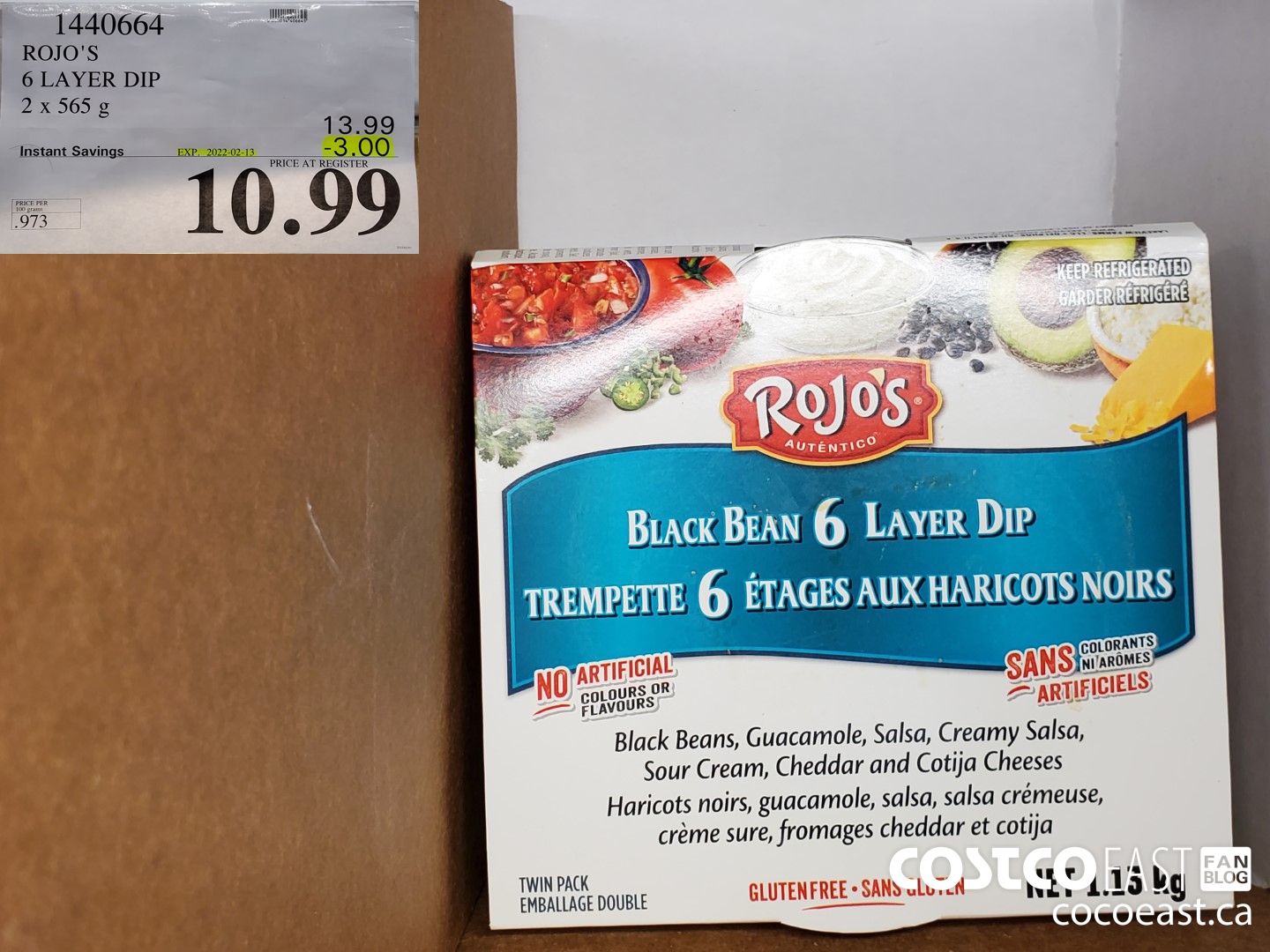 1440664 ROJO'S 6 LAYER DIP 2 X 565G ($3.00 INSTANT SAVINGS EXPIRES ON 2022-02-13) $10.99