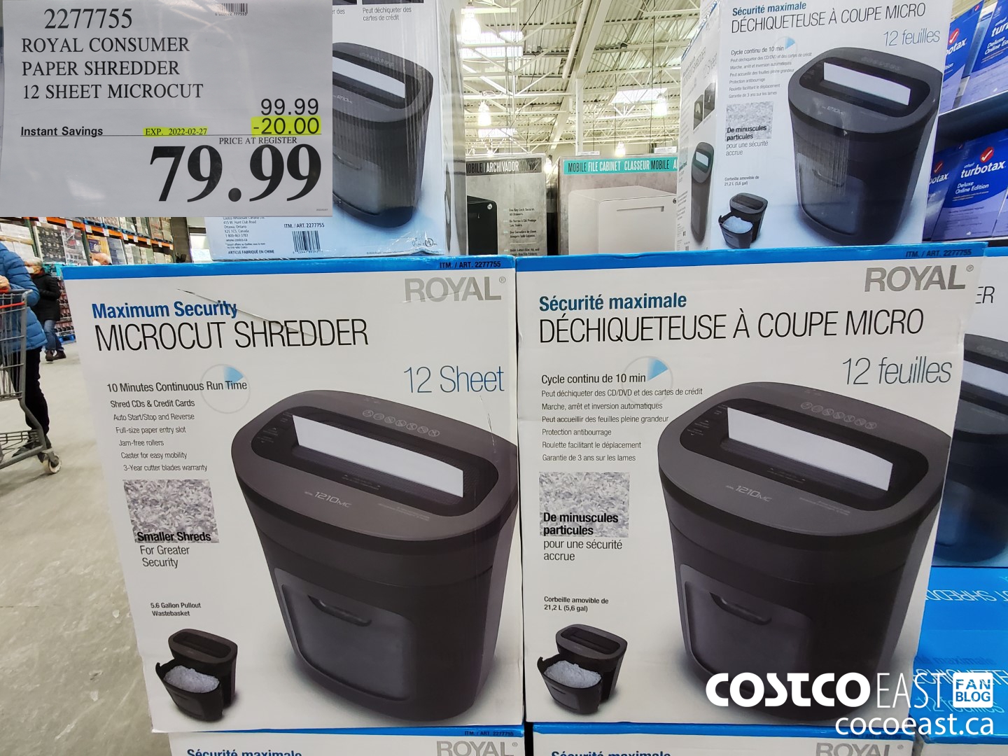 2277755 ROYAL CONSUMER PAPER SHREDDER 12 SHEET MICROCUT ($20.00 INSTANT SAVINGS EXPIRES ON 2022-02-27) $79.99