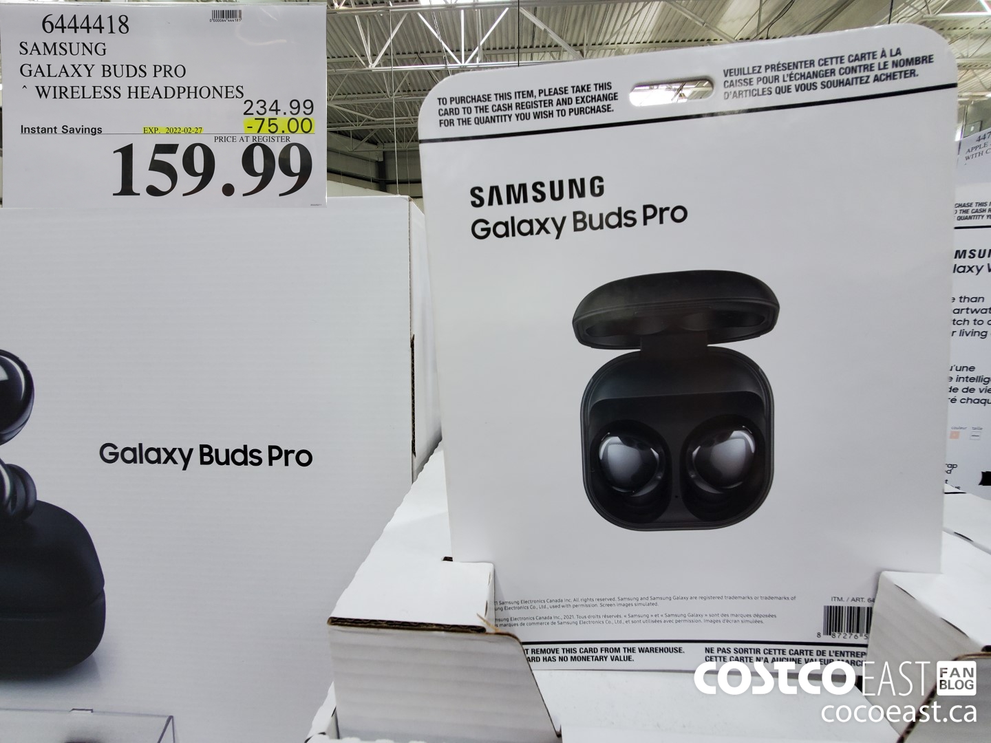 6444418 SAMSUNG GALAXY BUDS PRO * WIRELESS HEADPHONES ($75.00 INSTANT SAVINGS EXPIRES ON 2022-02-27) $159.99