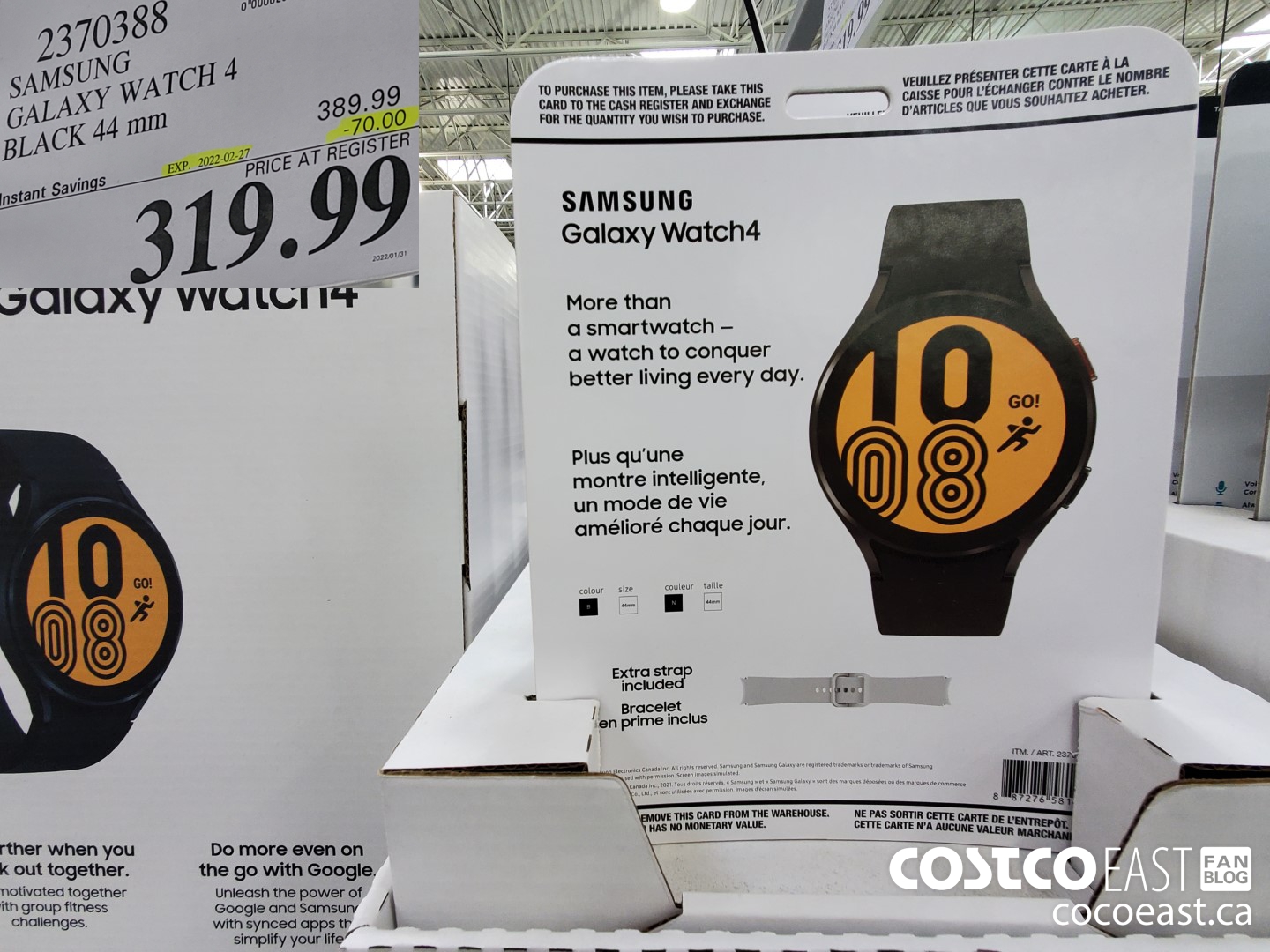 2370388 SAMSUNG GALAXY WATCH 4 BLACK 44 mm ($70.00 INSTANT SAVINGS EXPIRES ON 2022-02-27) $319.99