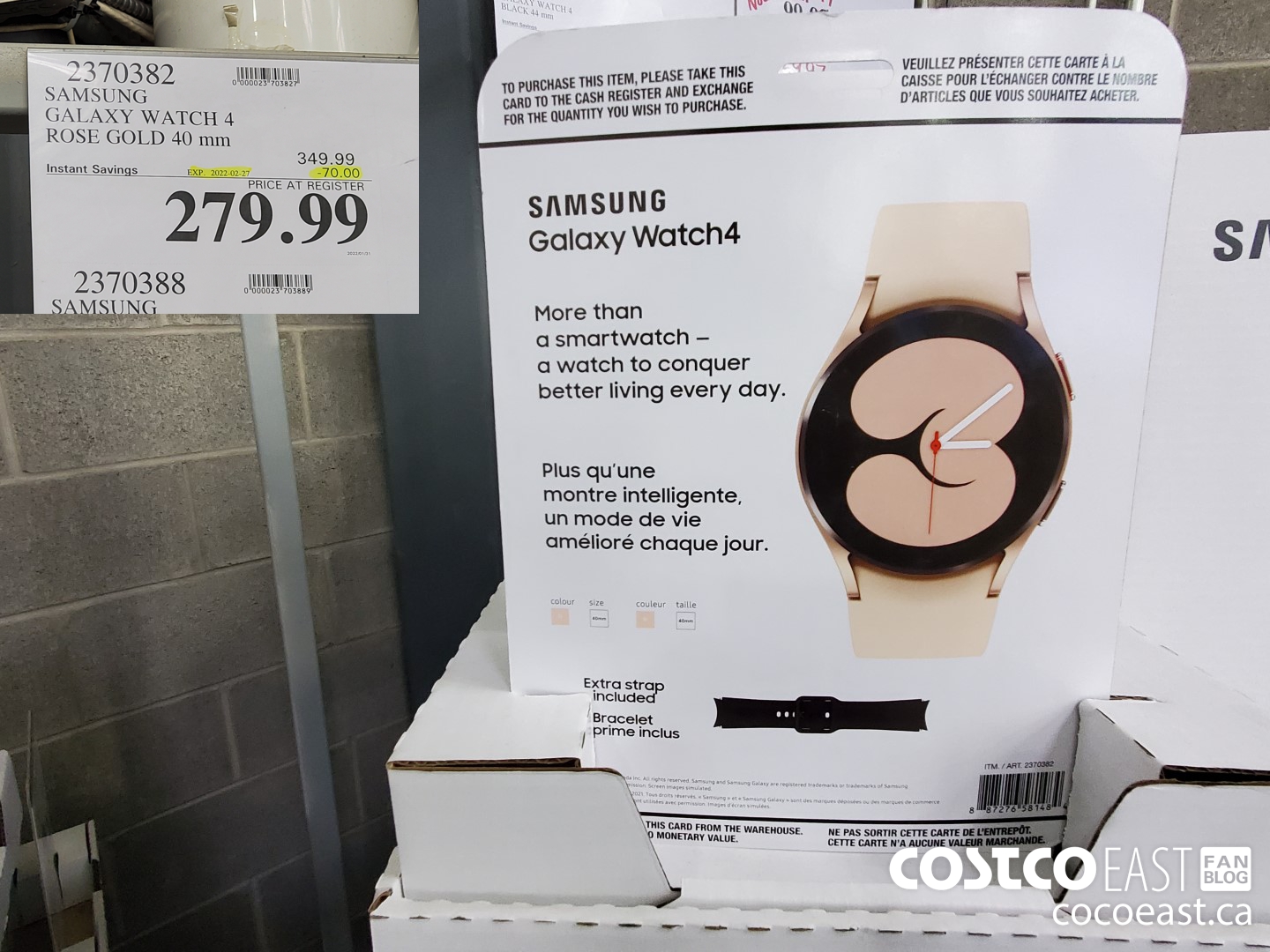 2370382 SAMSUNG GALAXY WATCH 4 ROSE GOLD 40 mm ($70.00 INSTANT SAVINGS EXPIRES ON 2022-02-27) $279.99